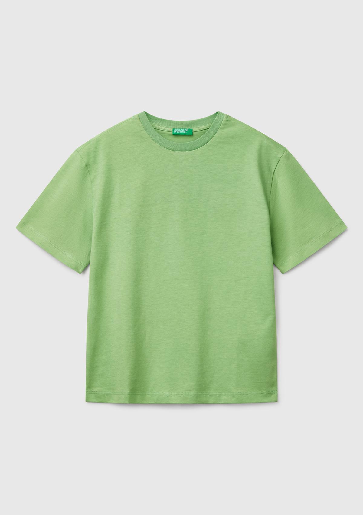 Erkek Çocuk Fıstık Yeşili Slogan Baskılı T-Shirt