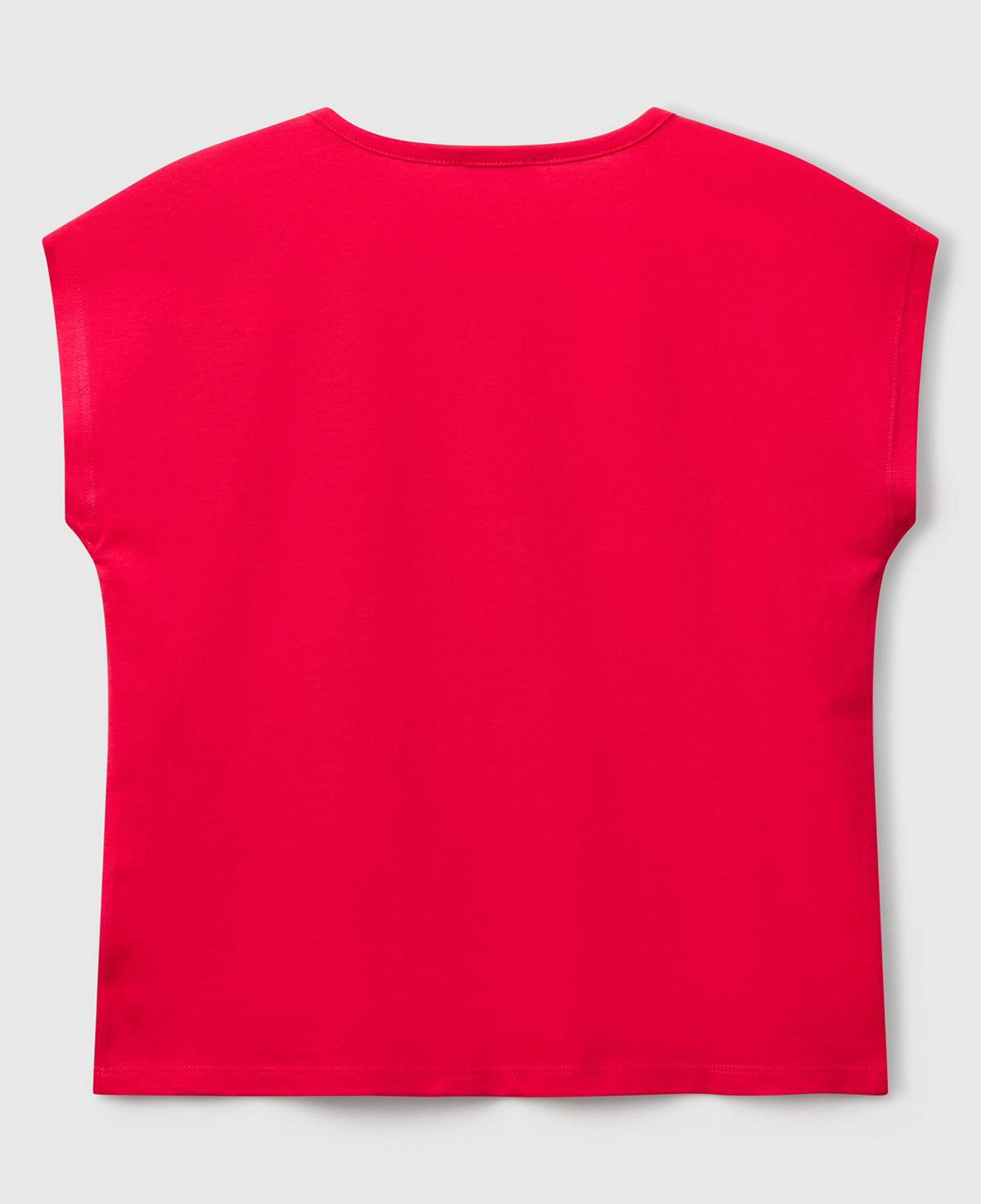 Kız Çocuk Fuşya Benetton Logo Baskılı T-Shirt