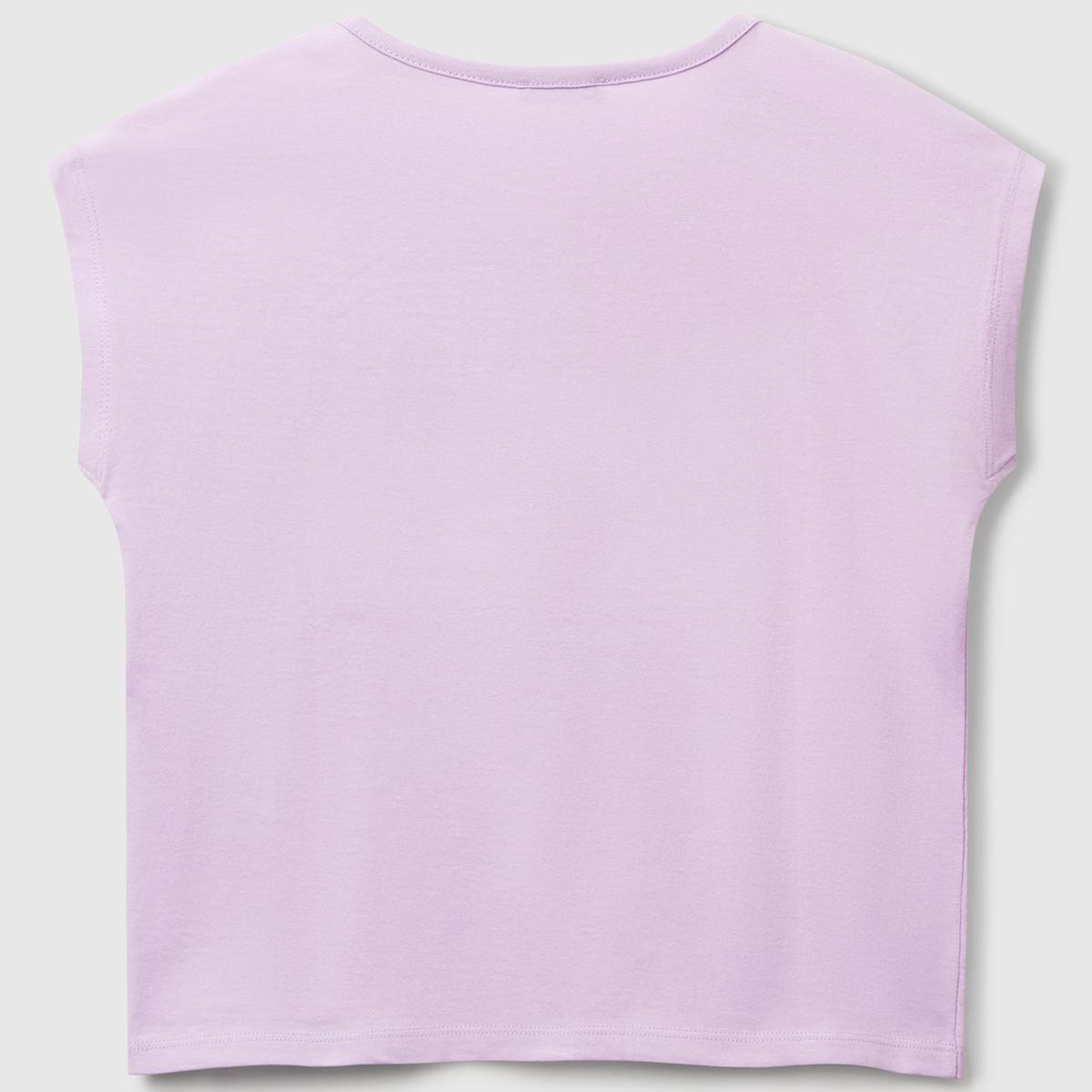 Kız Çocuk Lila Benetton Logo Baskılı T-Shirt