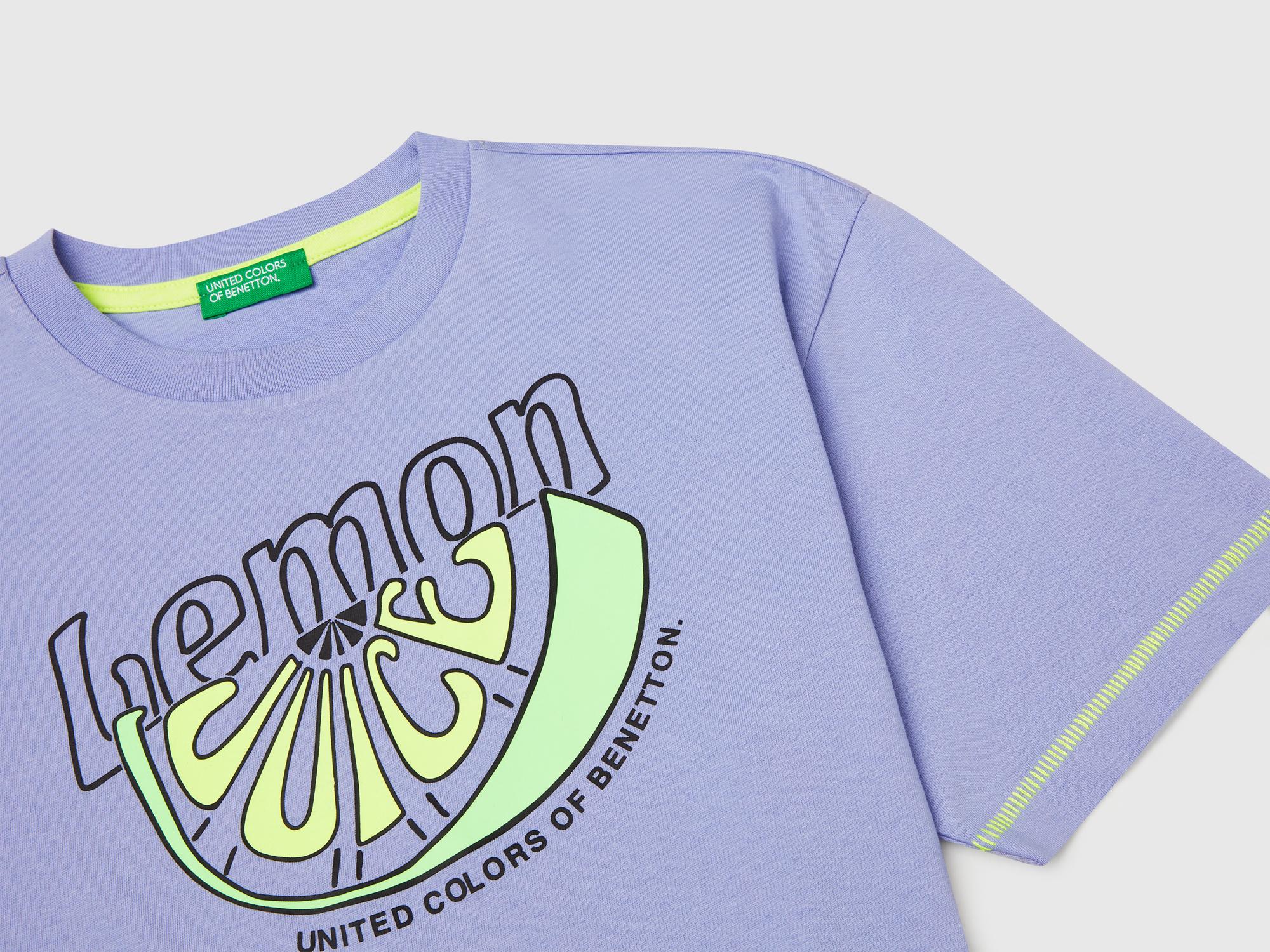Erkek Çocuk Mor Ajurlu Önü ve Arkası Baskılı T-Shirt