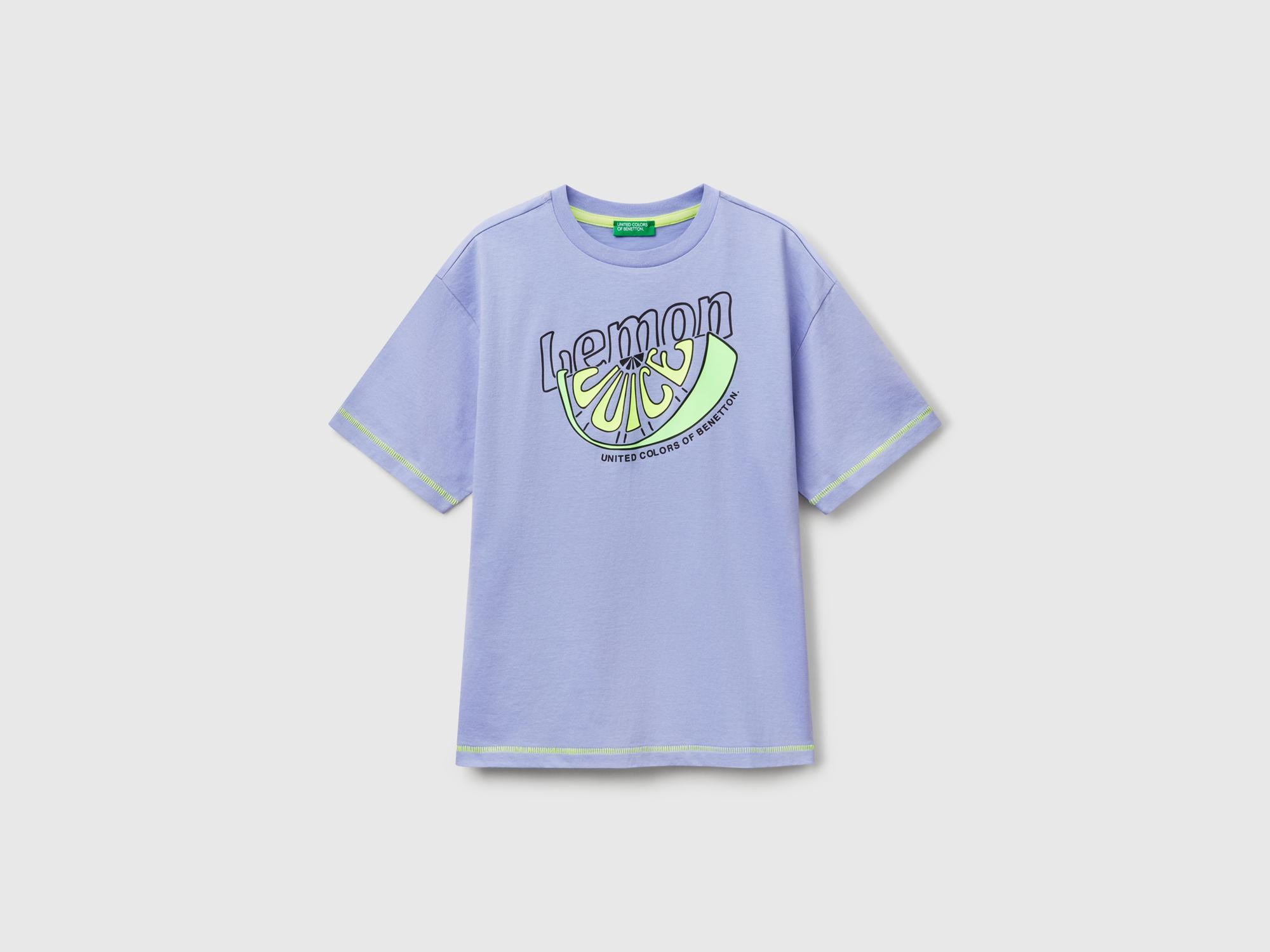 Erkek Çocuk Mor Ajurlu Önü ve Arkası Baskılı T-Shirt