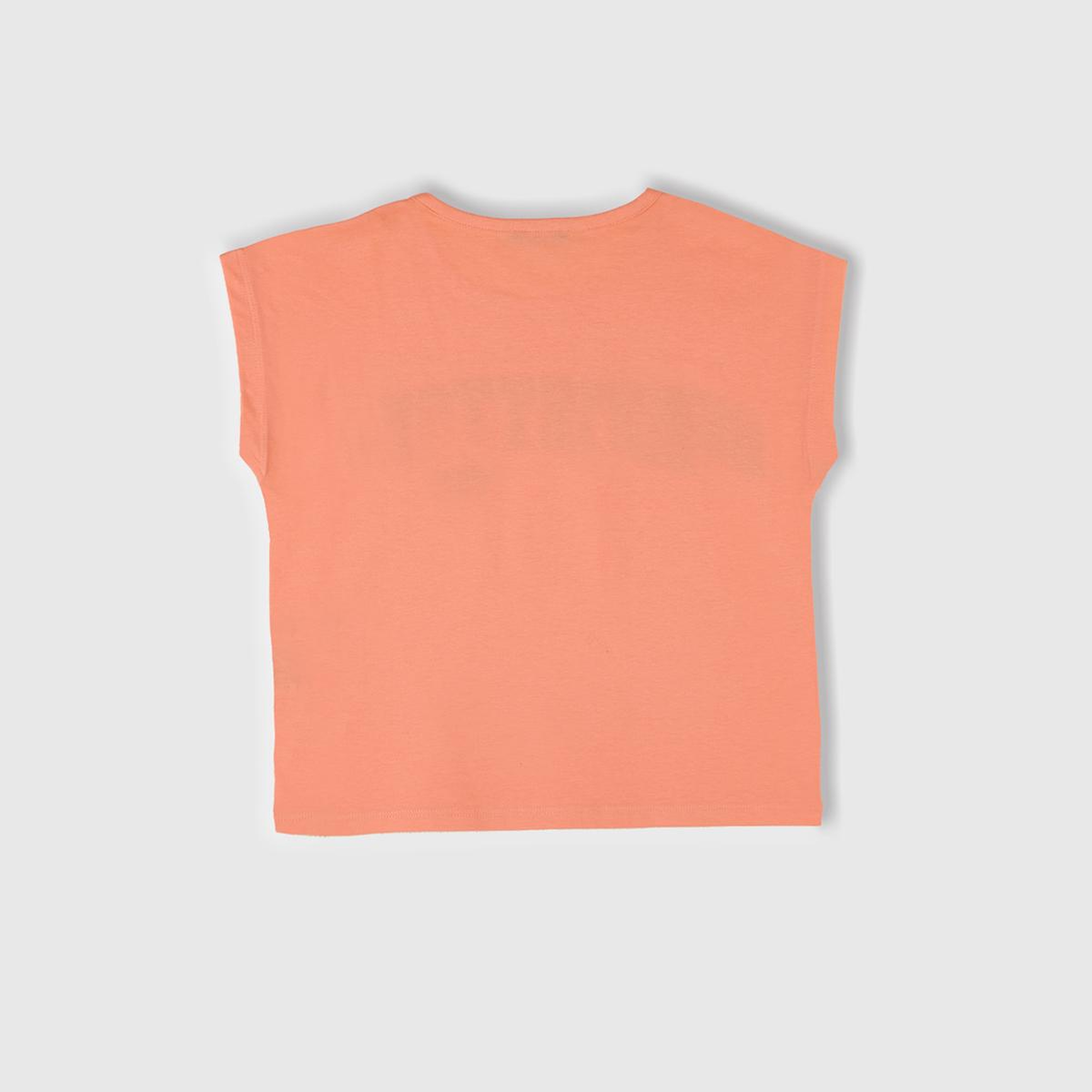 Kız Çocuk Yavruağzı Benetton Logo Baskılı T-Shirt