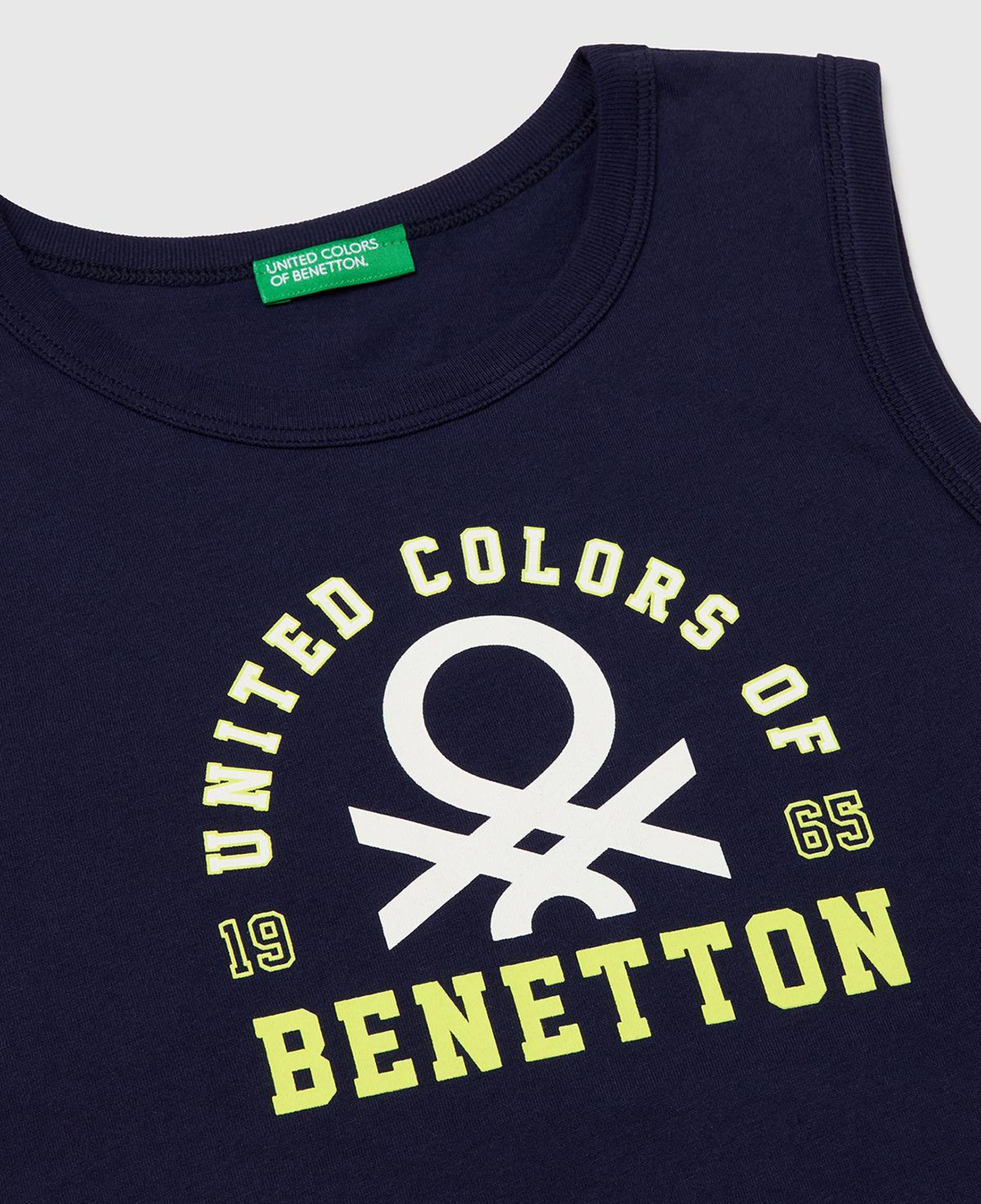 Erkek Çocuk Lacivert Benetton Logo Baskılı Atlet
