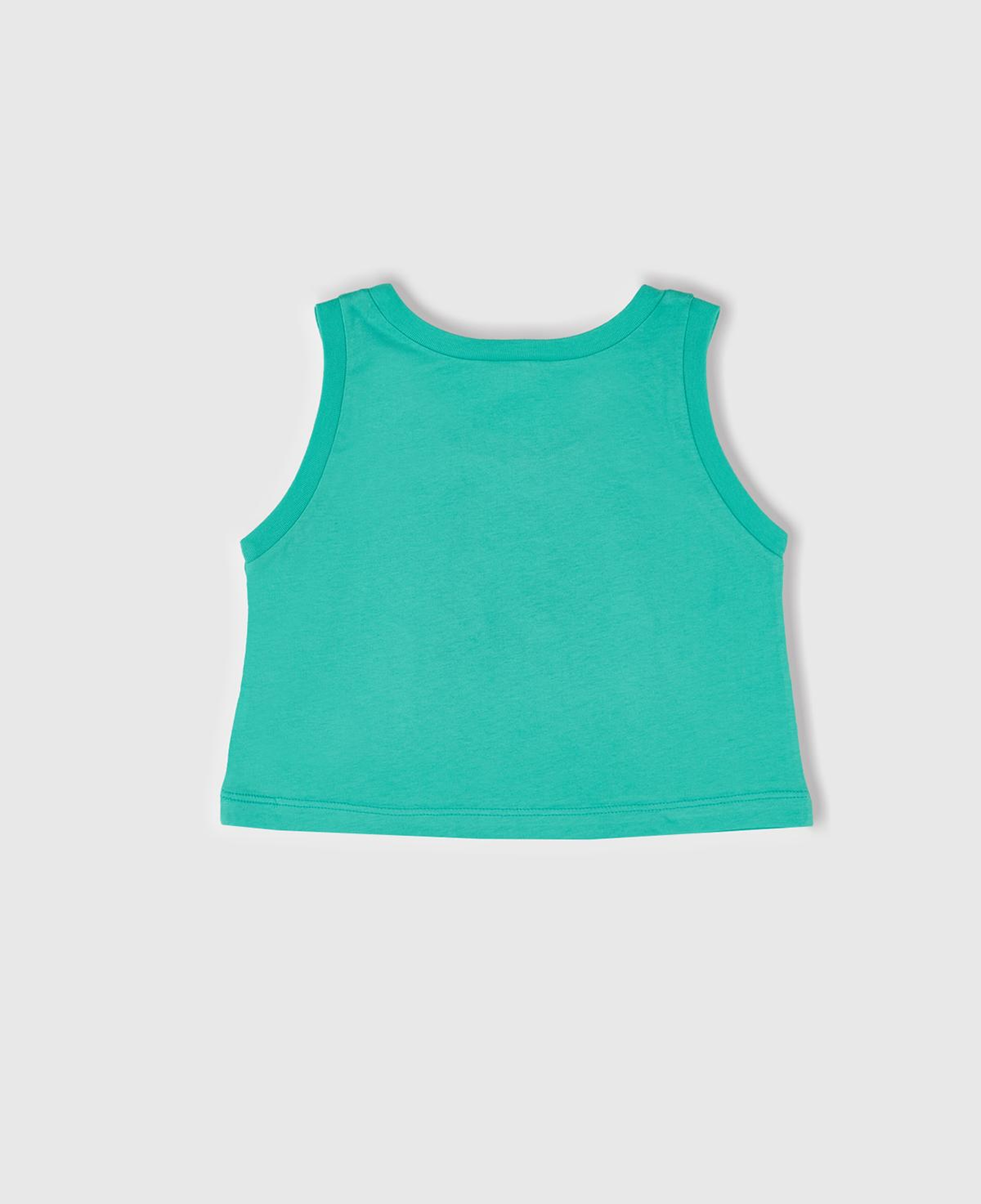 Kız Çocuk Yeşil Simli Benetton Logo Baskılı Atlet