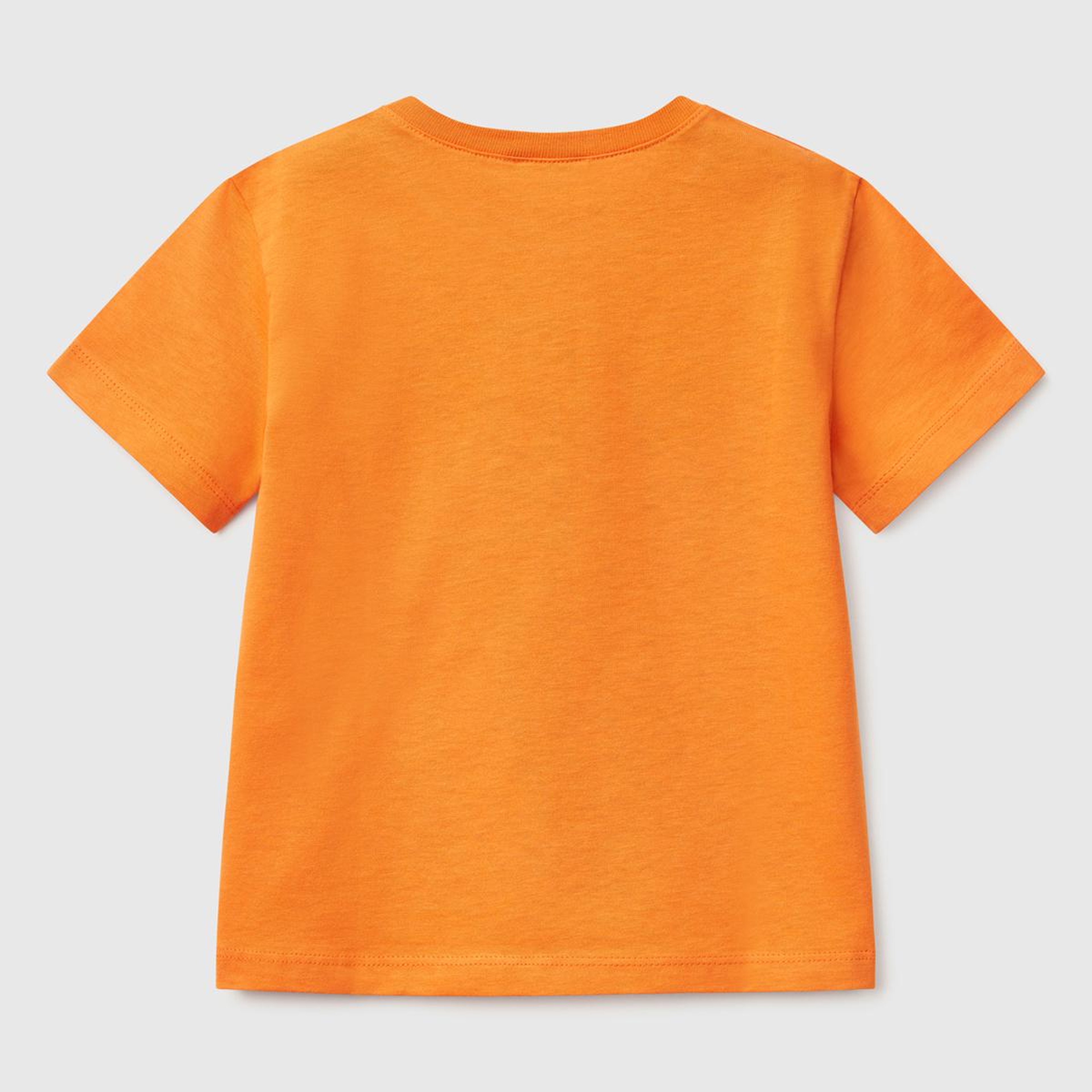 Erkek Çocuk Turuncu Benetton Logo Baskılı T-Shirt