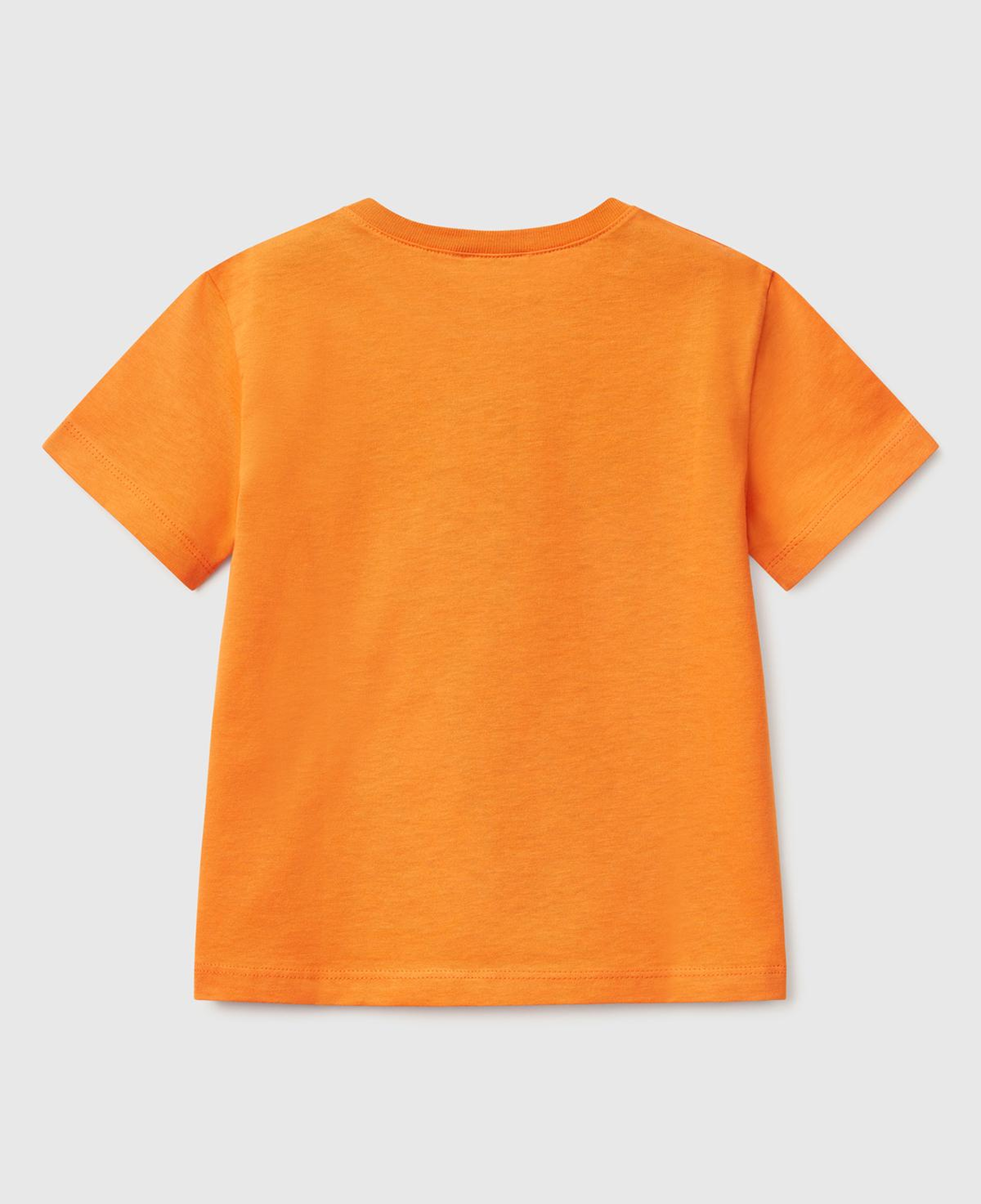 Erkek Çocuk Turuncu Benetton Logo Baskılı T-Shirt