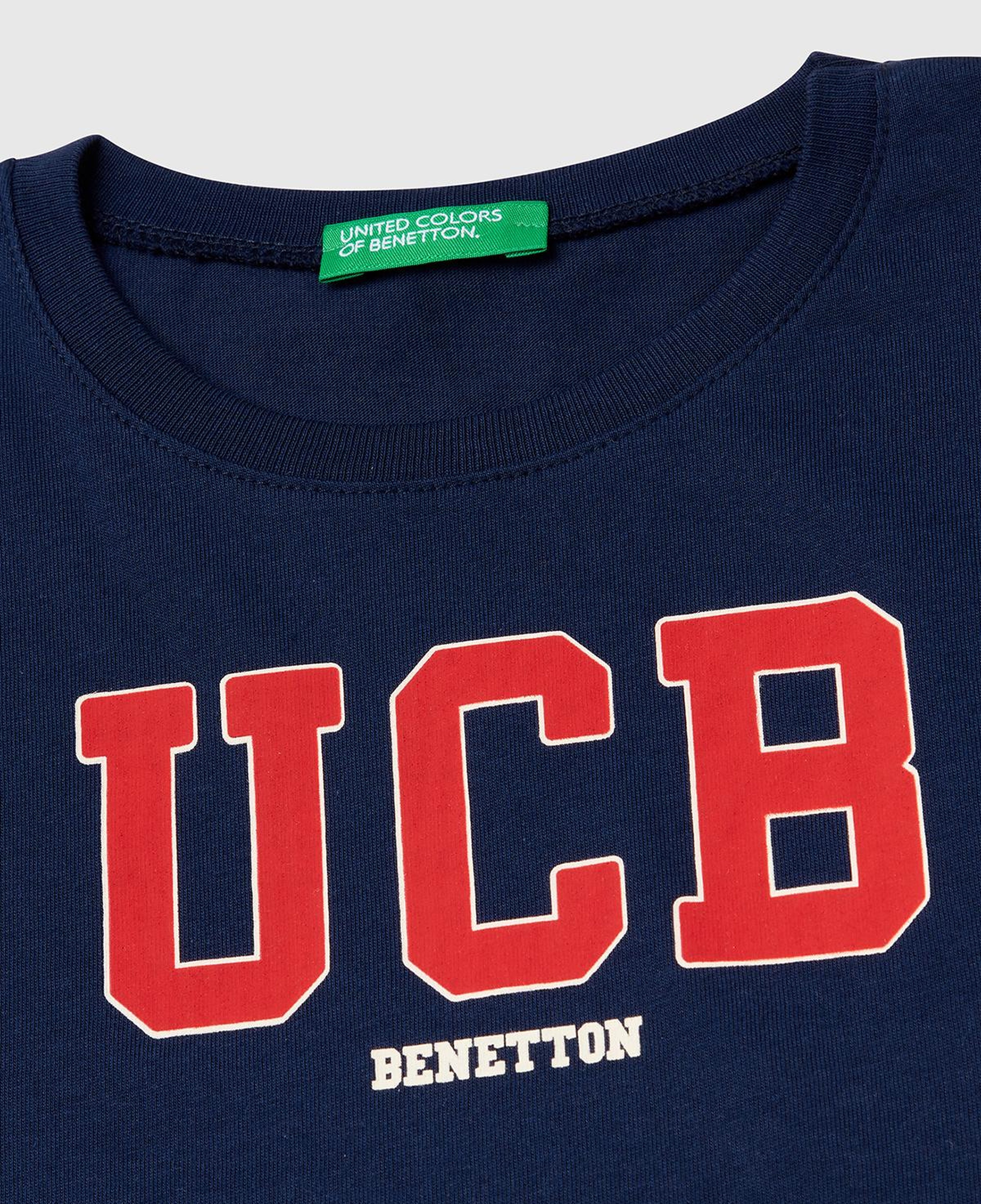 Erkek Çocuk Lacivert Benetton Logo Baskılı T-Shirt