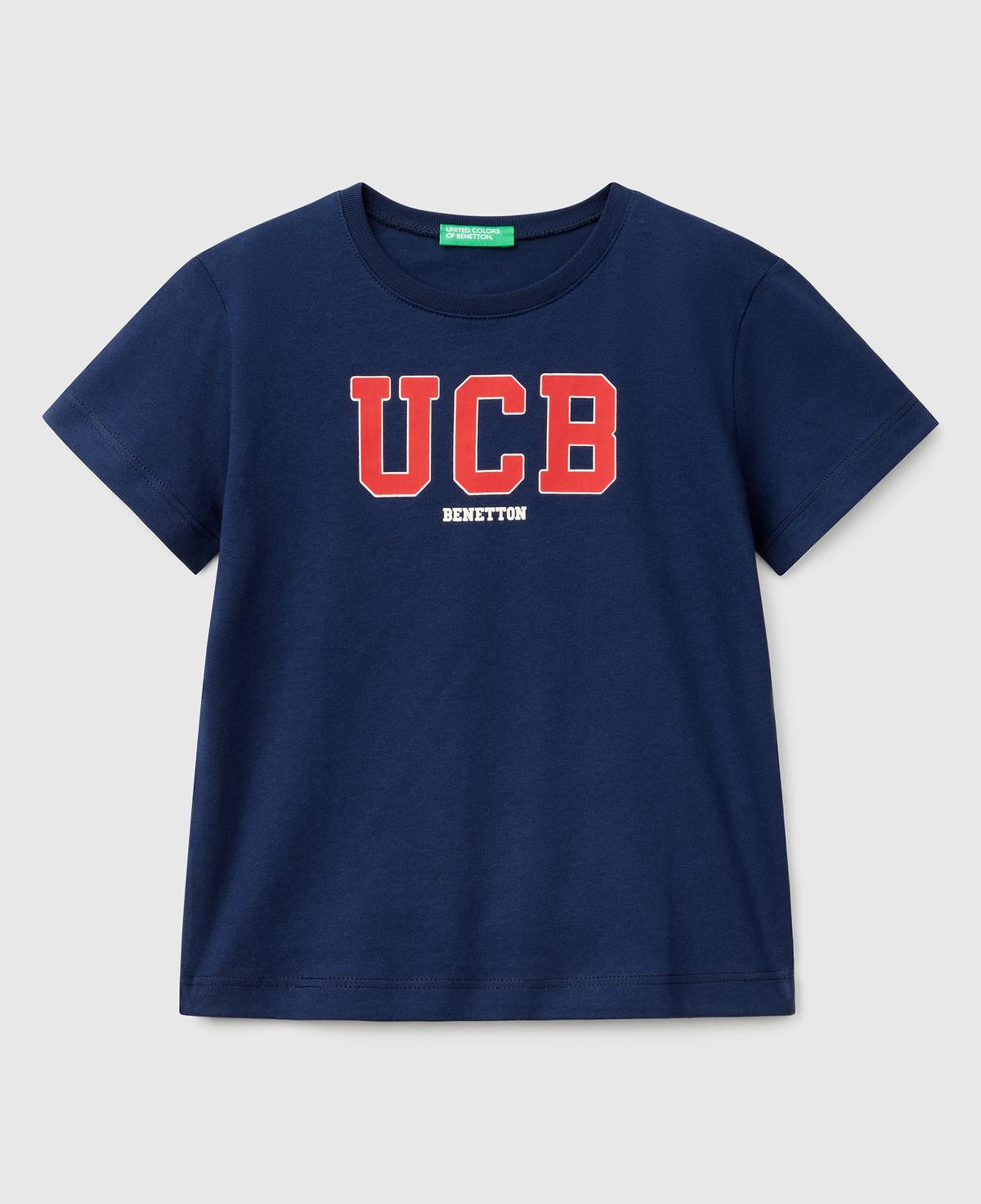 Erkek Çocuk Lacivert Benetton Logo Baskılı T-Shirt