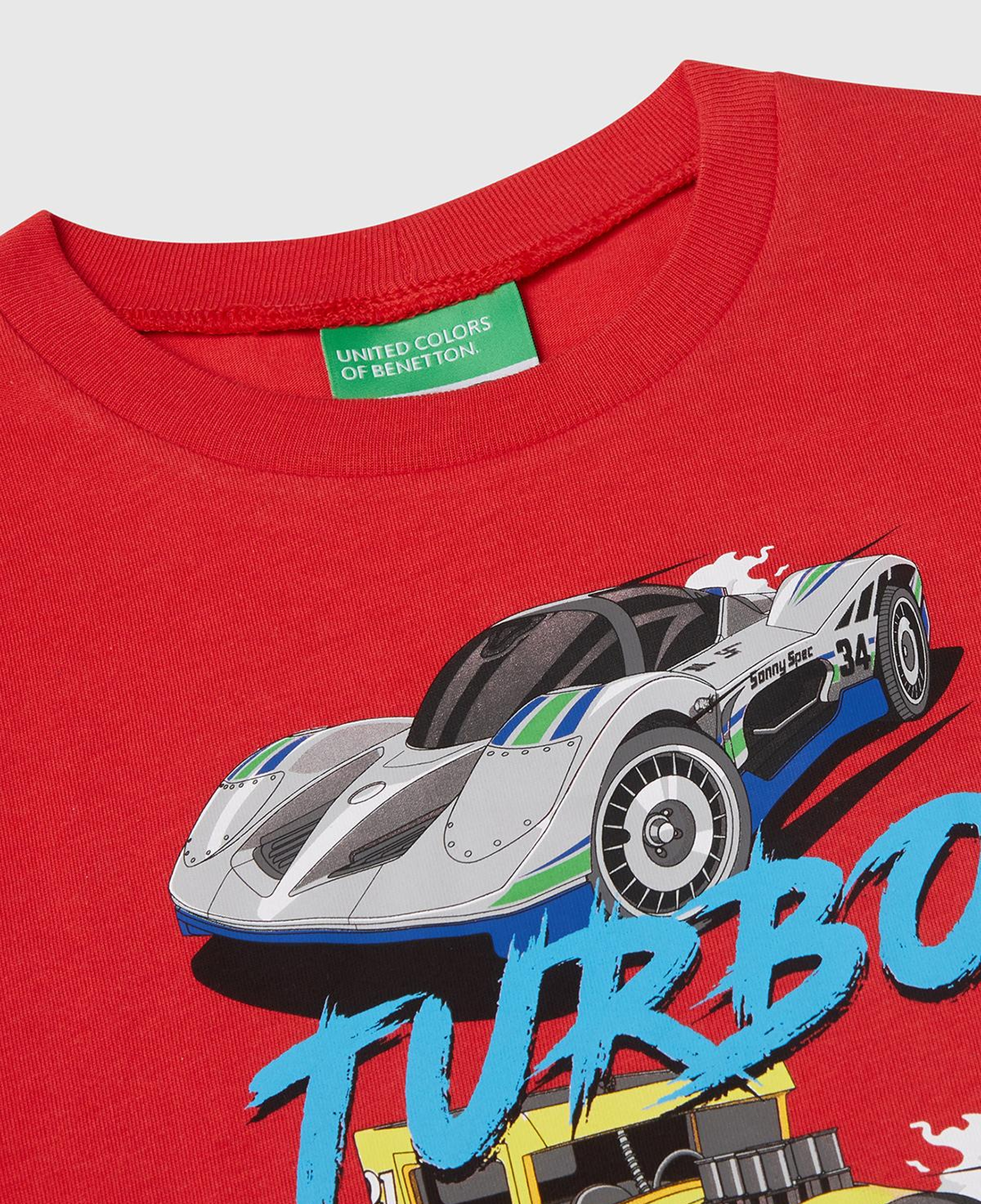 Erkek Çocuk Kırmızı Hot Wheels Baskılı Logo Etiketli T-Shirt