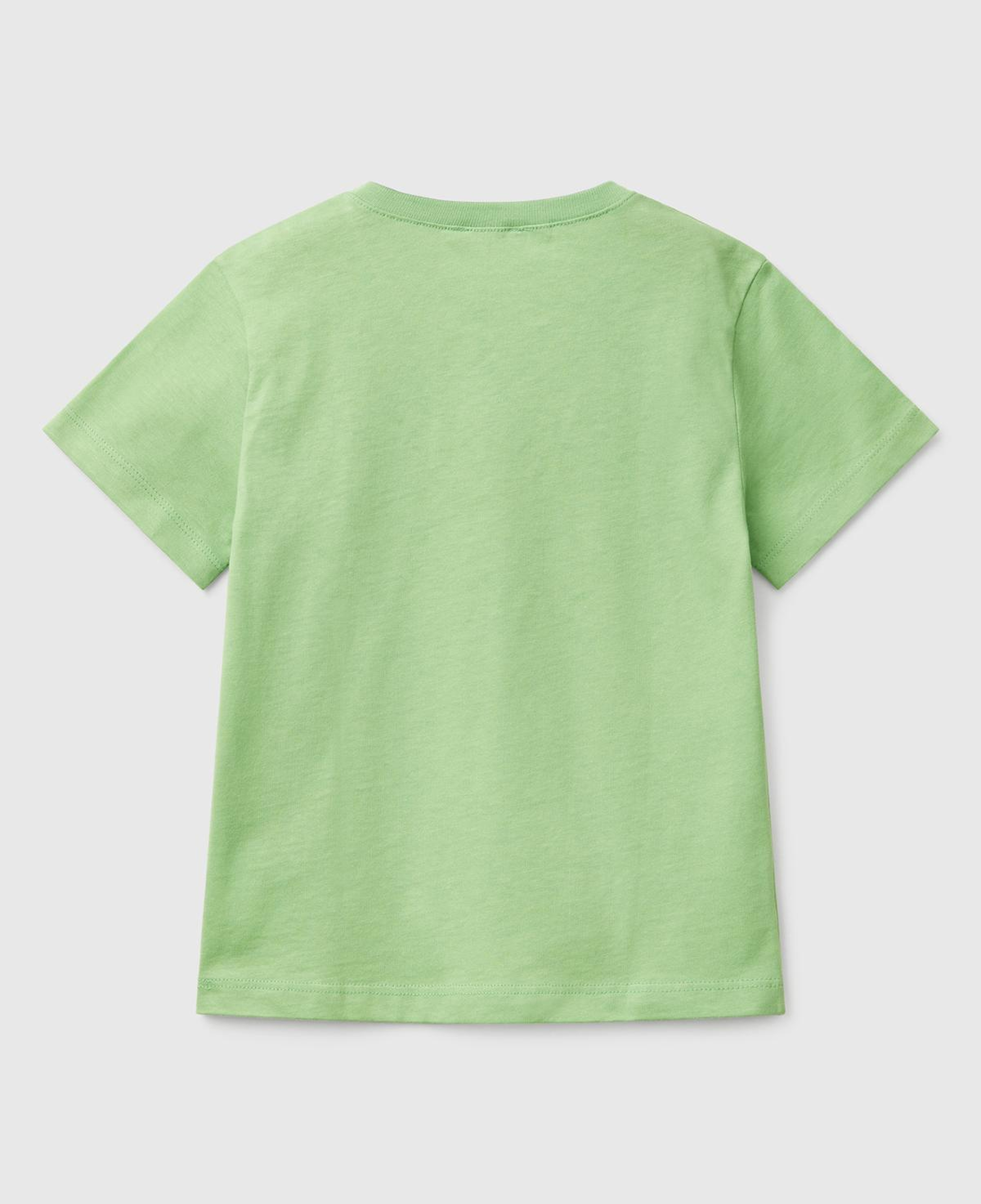 Erkek Çocuk Fıstık Yeşili Benetton Logo Baskılı T-Shirt