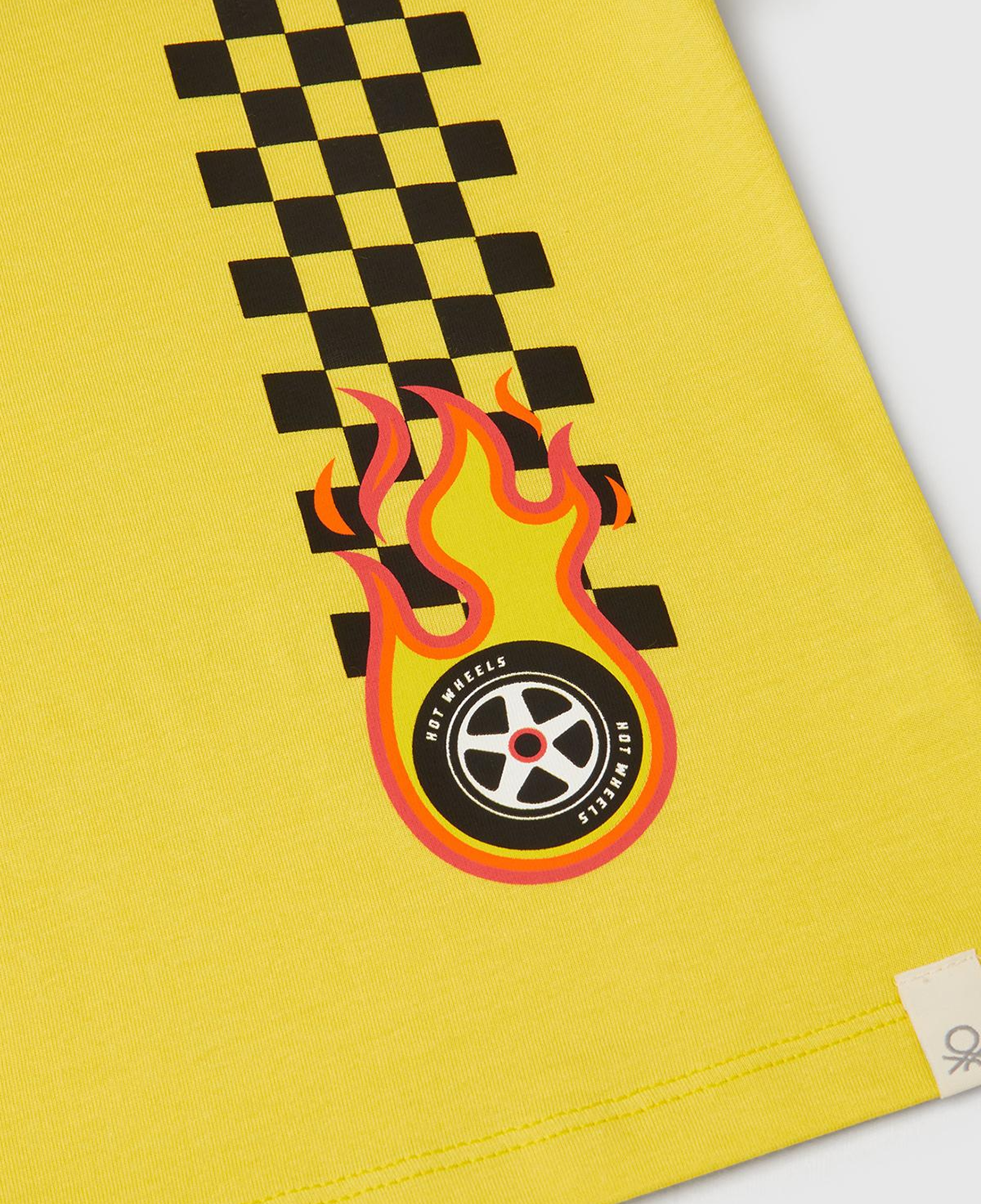 Erkek Çocuk Sarı Hot Wheels Baskılı Logo Etiketli T-Shirt