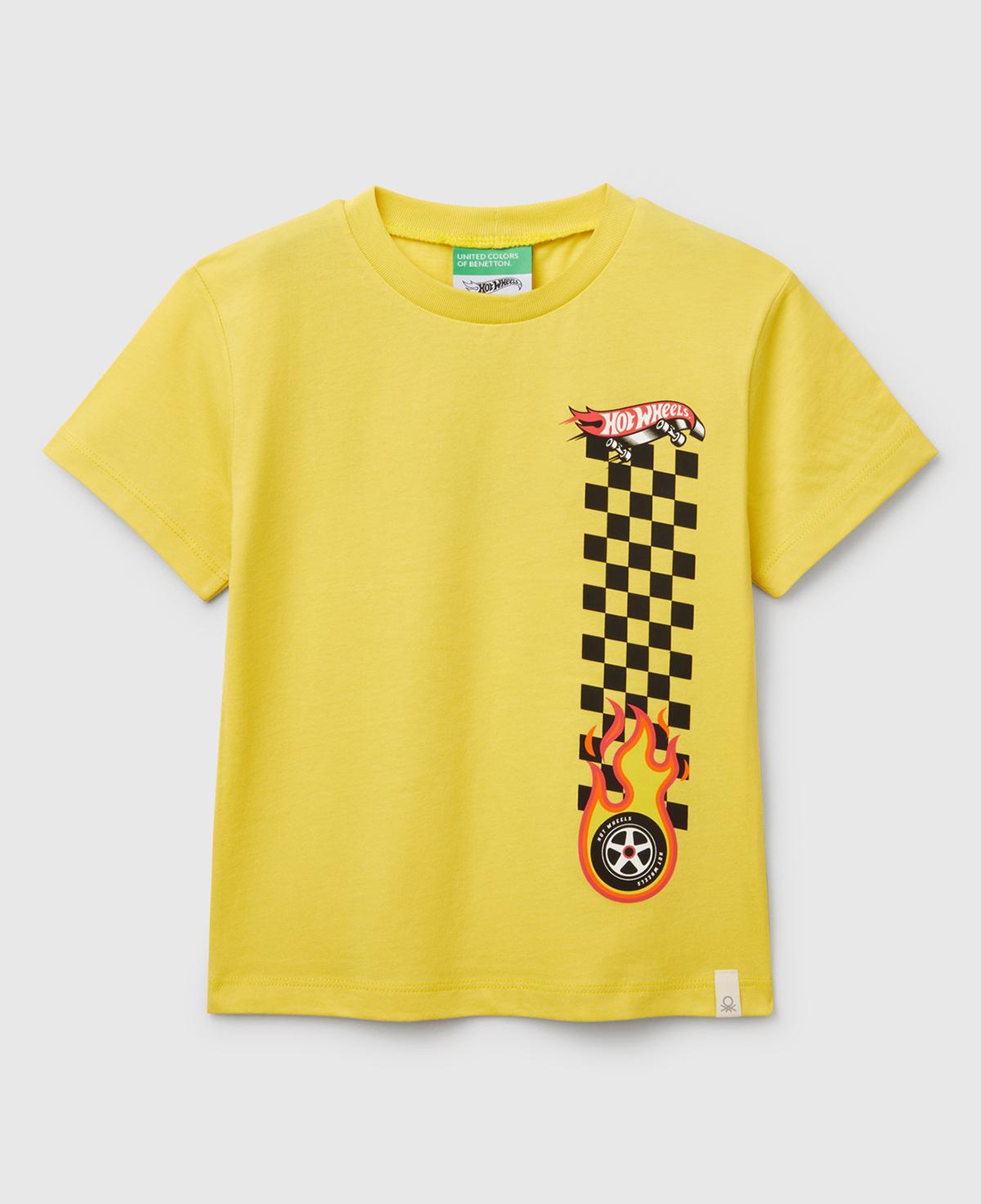 Erkek Çocuk Sarı Hot Wheels Baskılı Logo Etiketli T-Shirt