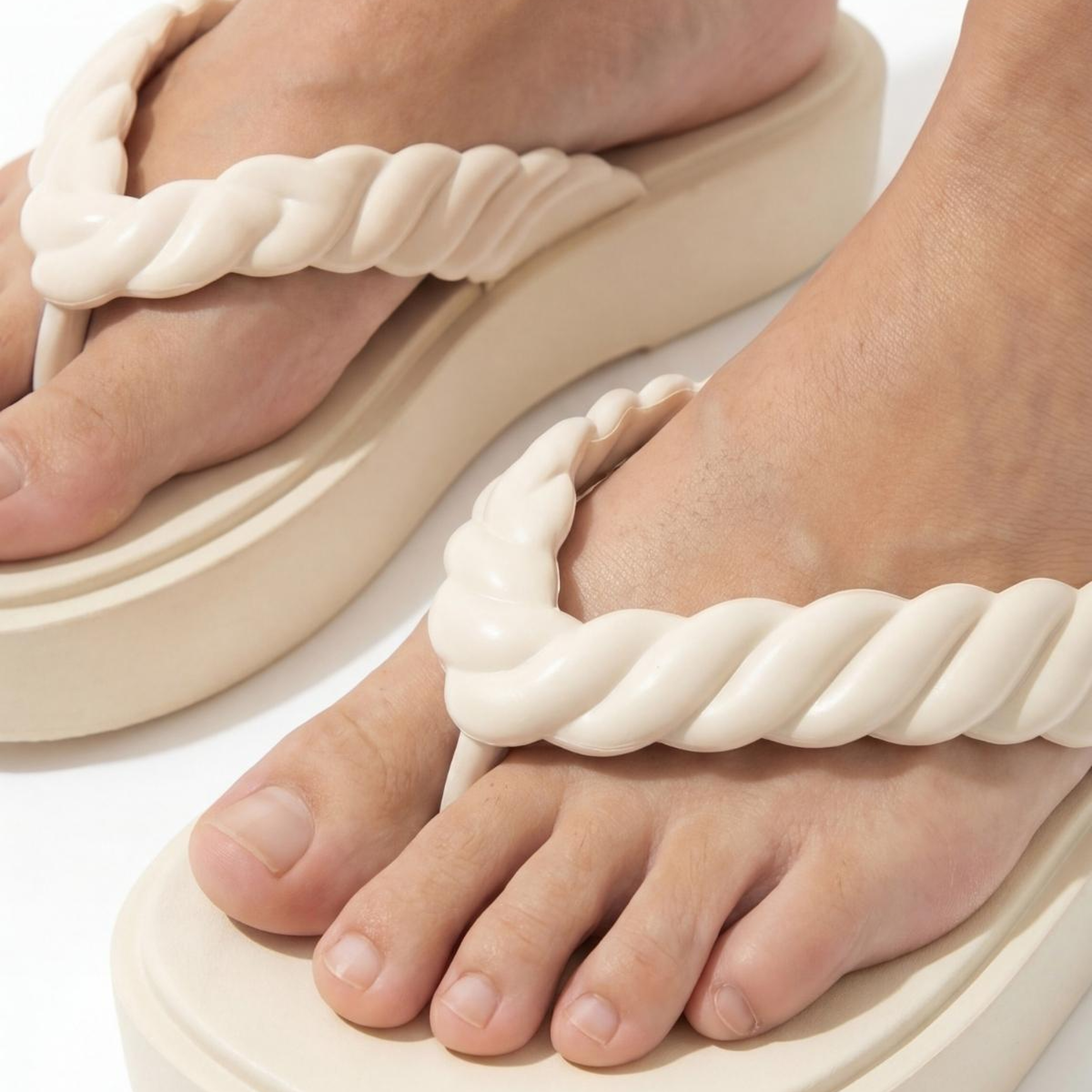 Rope Kadın Parmak Arası Terlik Açık Bej 35/40