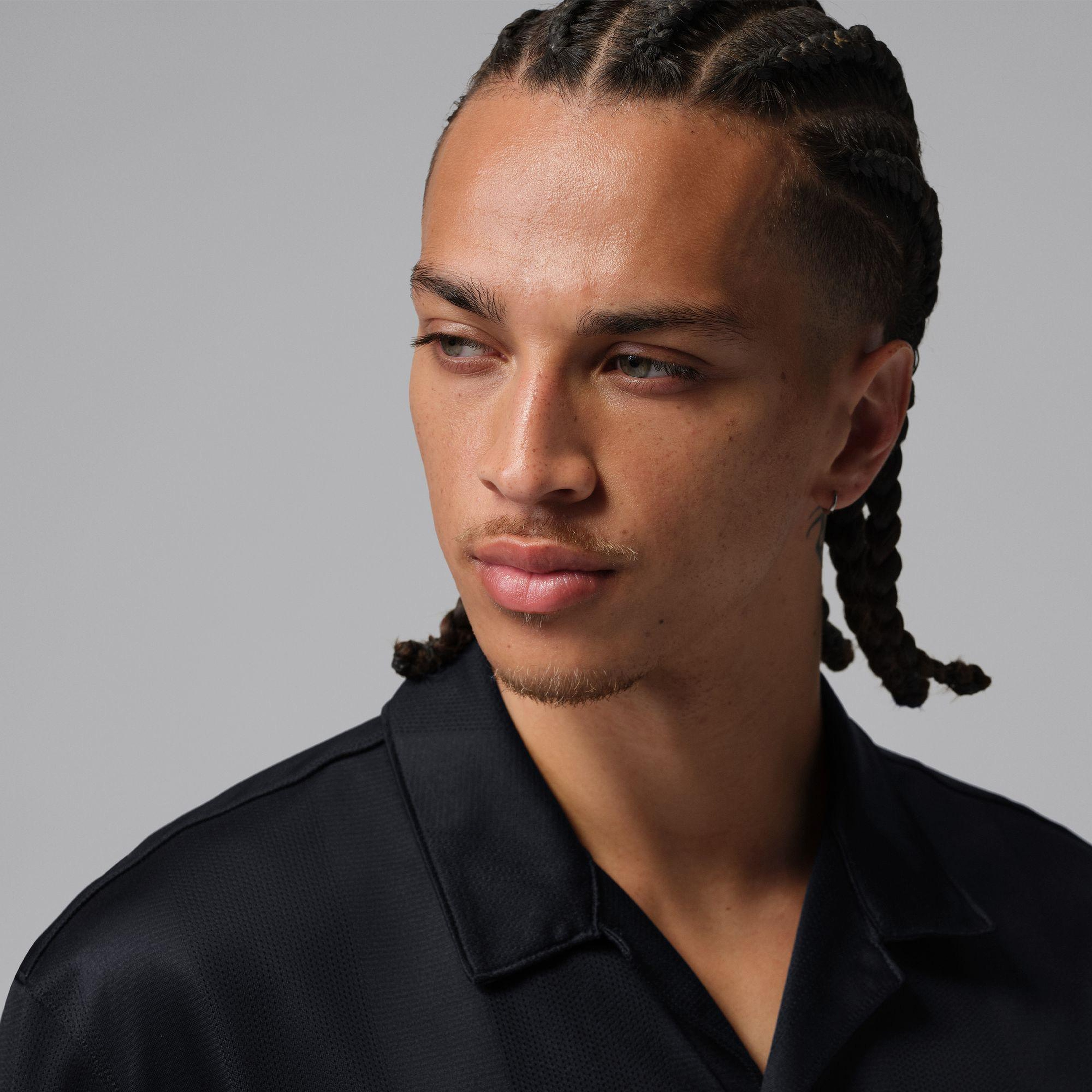 Jordan Brooklyn Festival Button-Down Erkek Siyah Polo