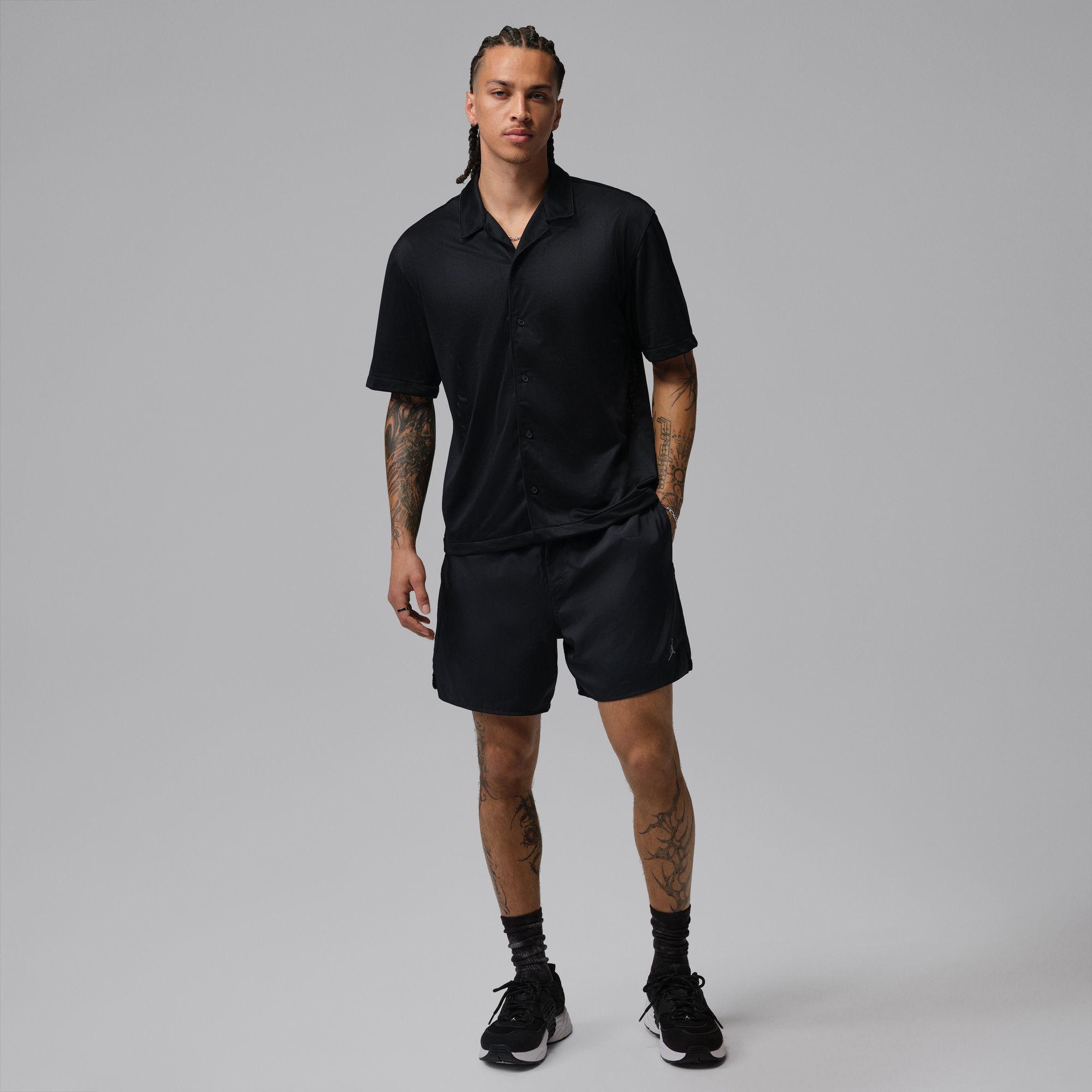 Jordan Brooklyn Festival Button-Down Erkek Siyah Polo