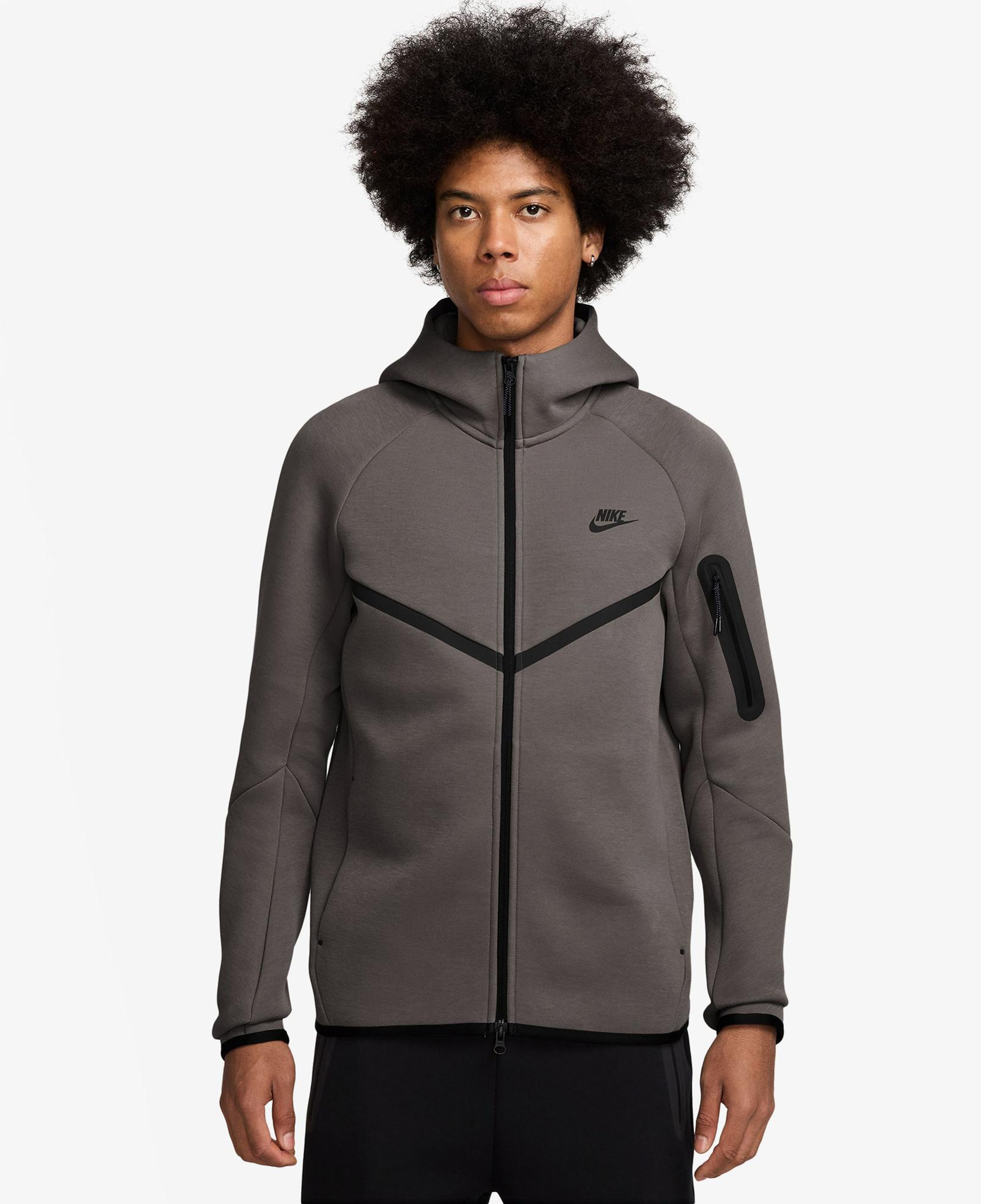 Nike Tech Fleece Erkek Gri Kapüşonlu Hoodie