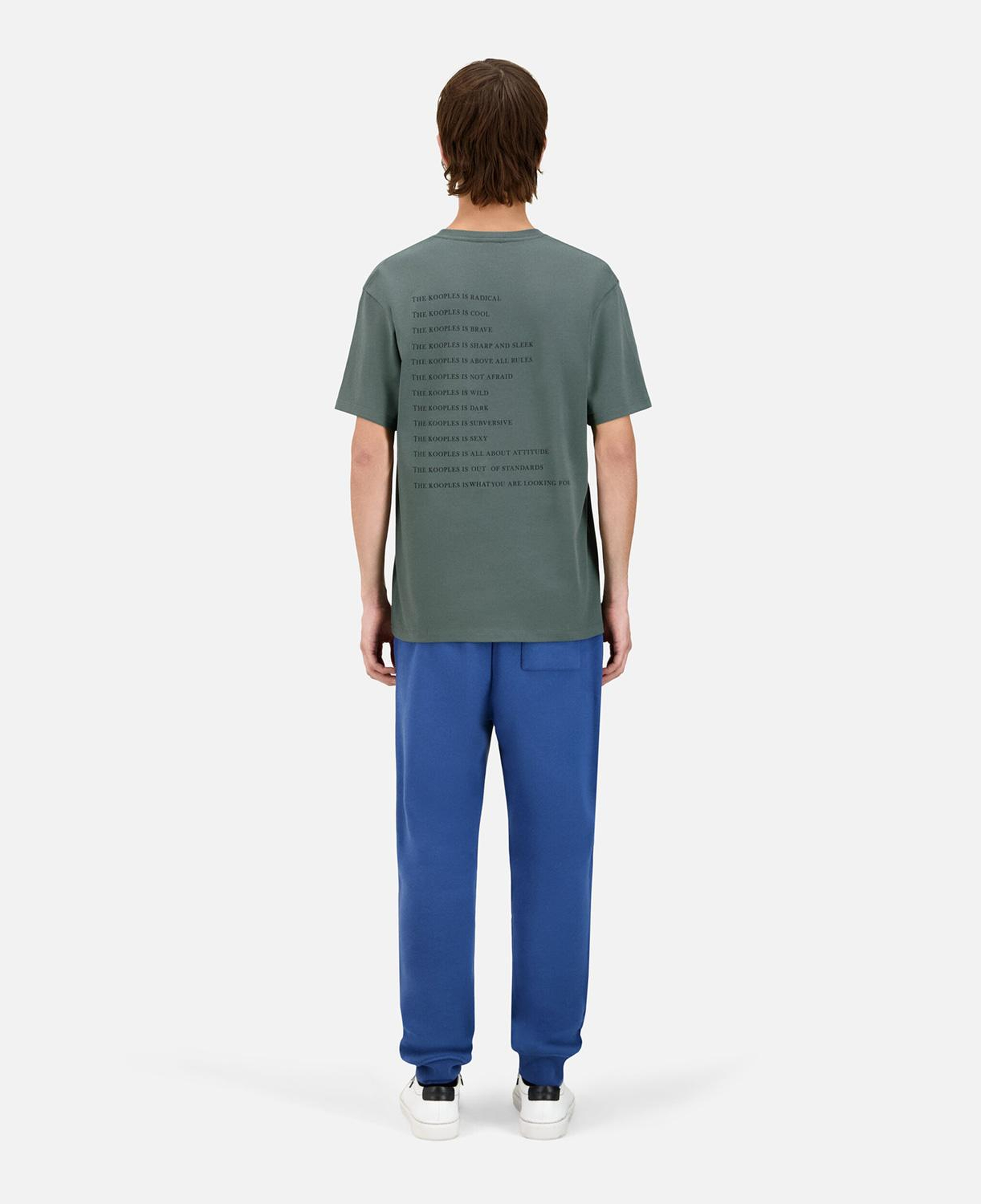 ERKEK BASKILI BİSİKLET YAKA YEŞİL T-SHIRT
