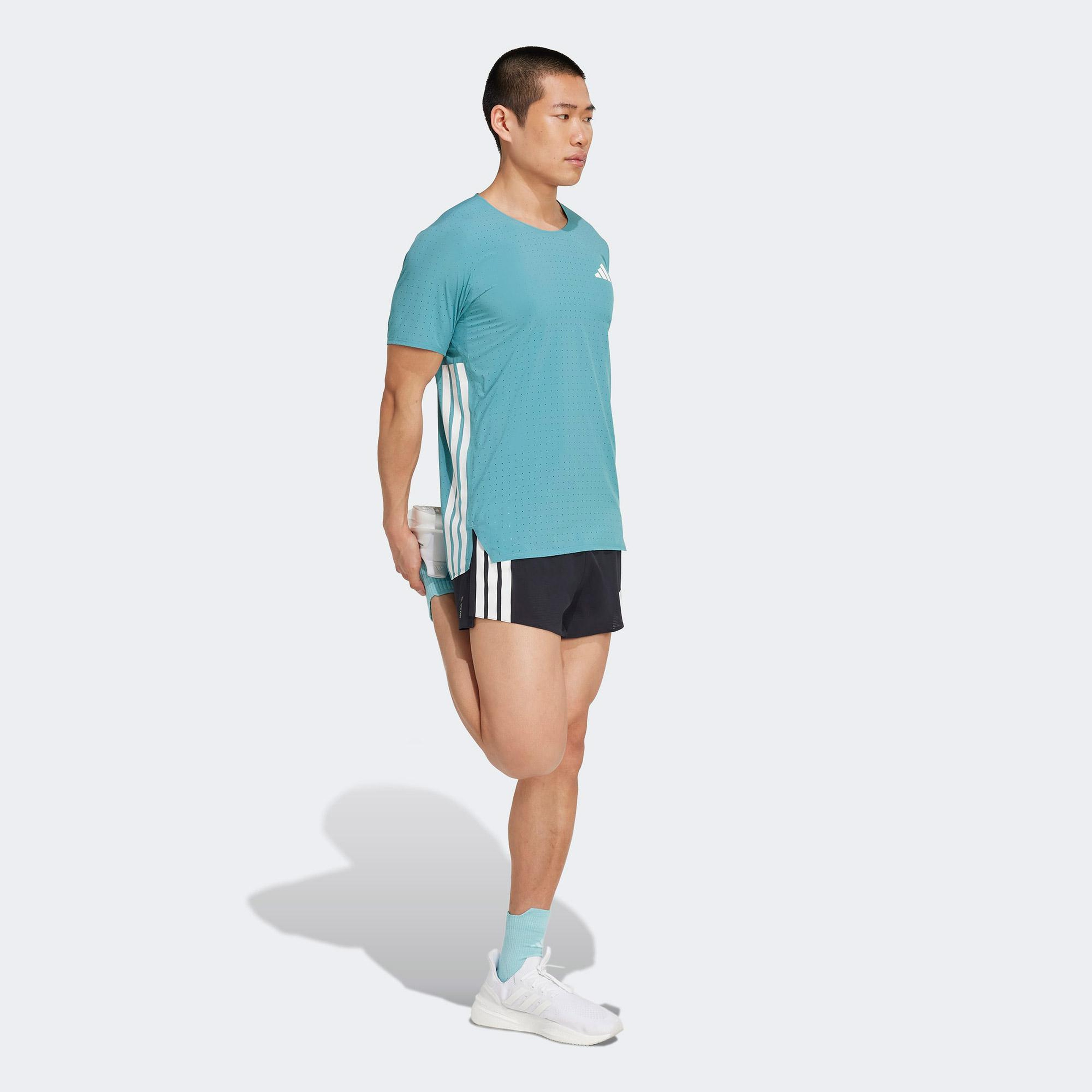 adidas Adizero Running Erkek Mavi Koşu T-Shirt