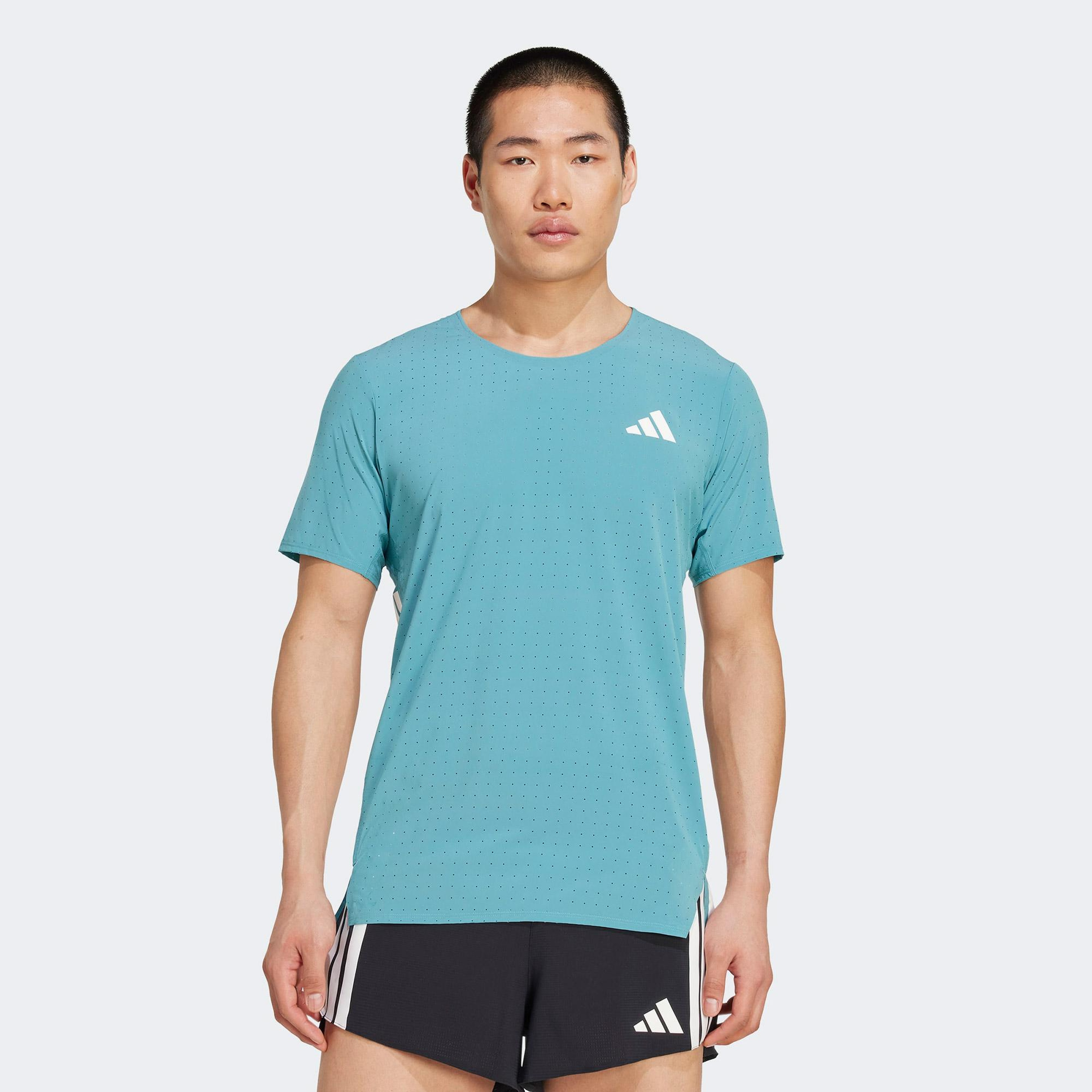 adidas Adizero Running Erkek Mavi Koşu T-Shirt