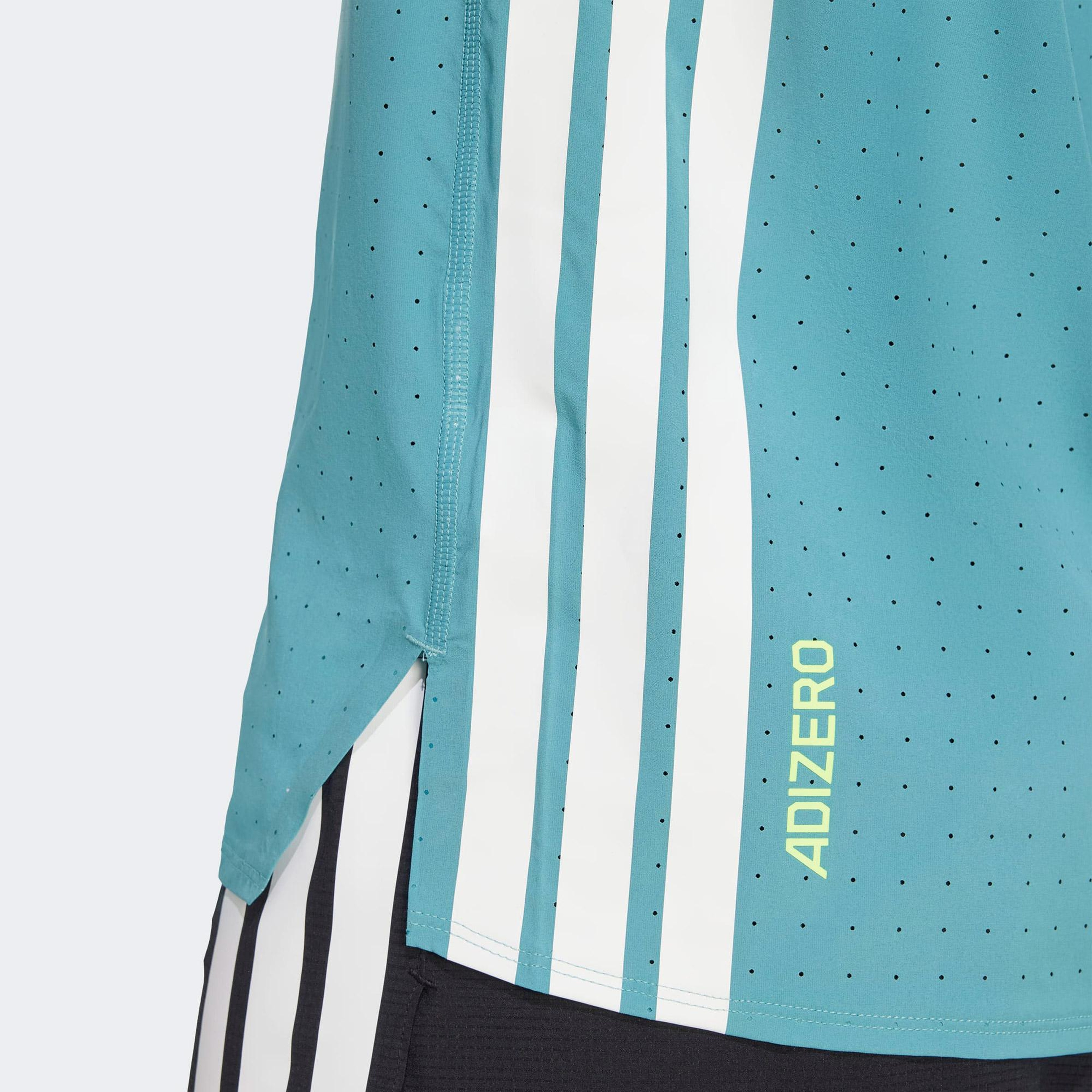 adidas Adizero Running Erkek Mavi Koşu T-Shirt