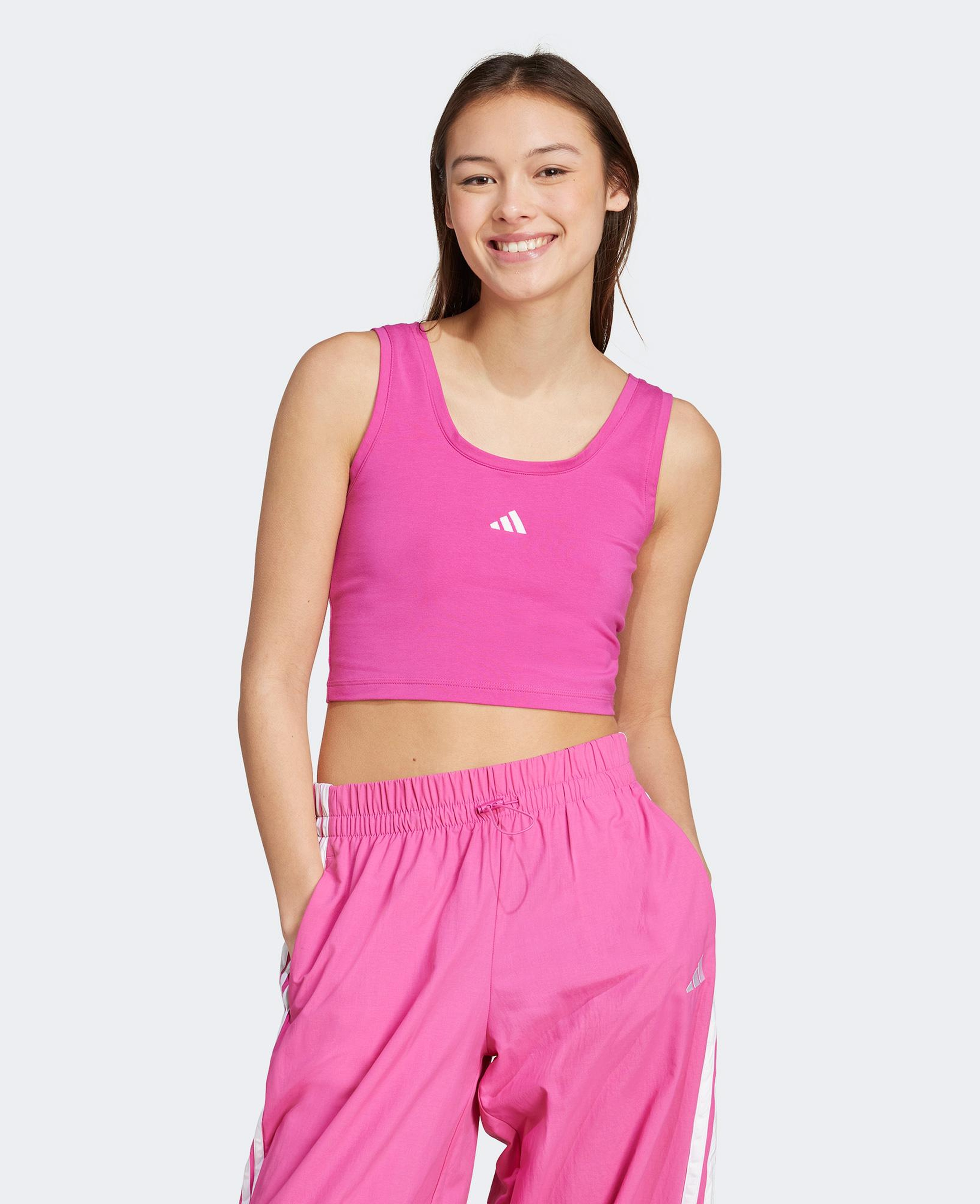 adidas Essentials Small Logo Cotton Lifestyle Kadın Pembe Atlet