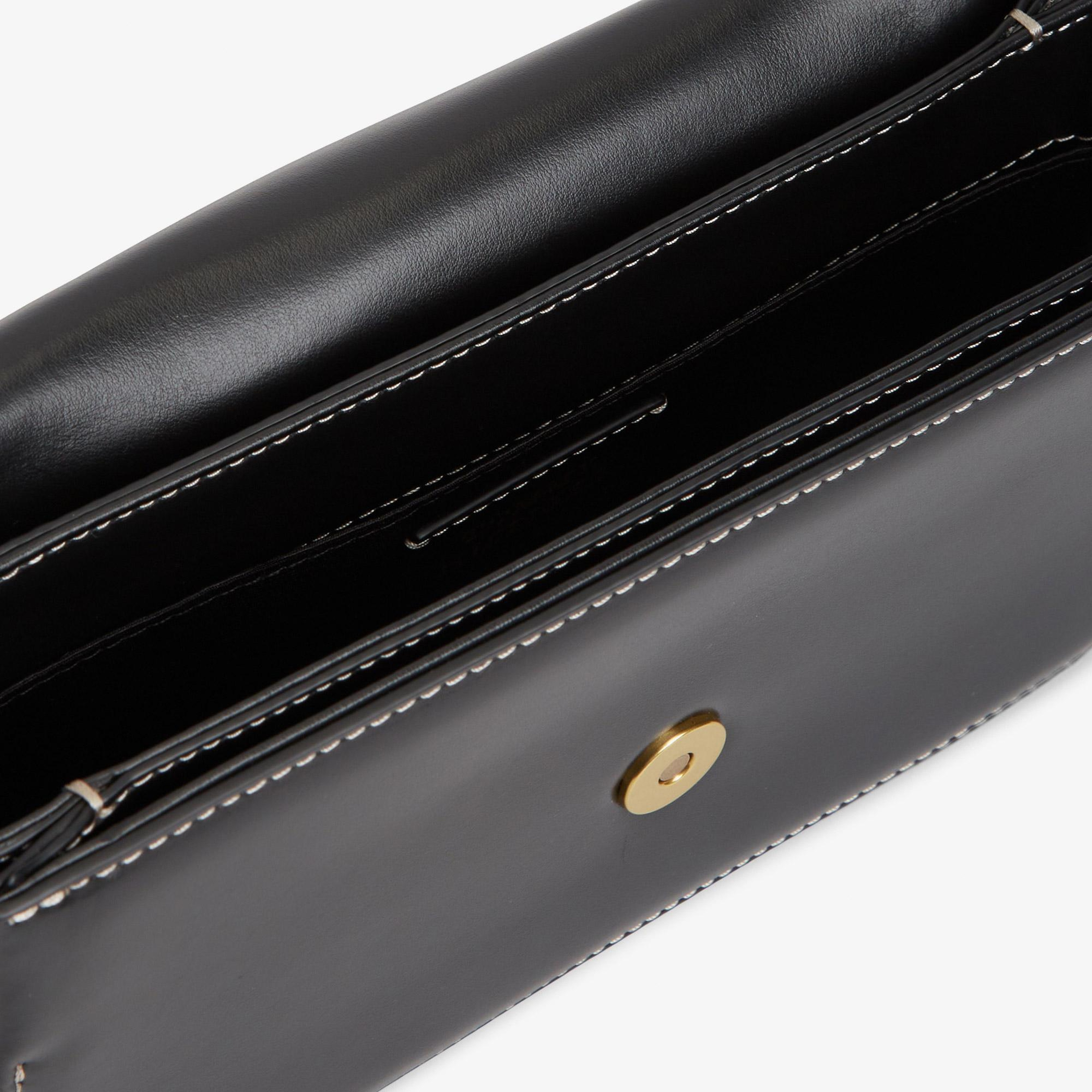 Tommy Hilfiger Script Leather Kadın Siyah Çapraz Çanta