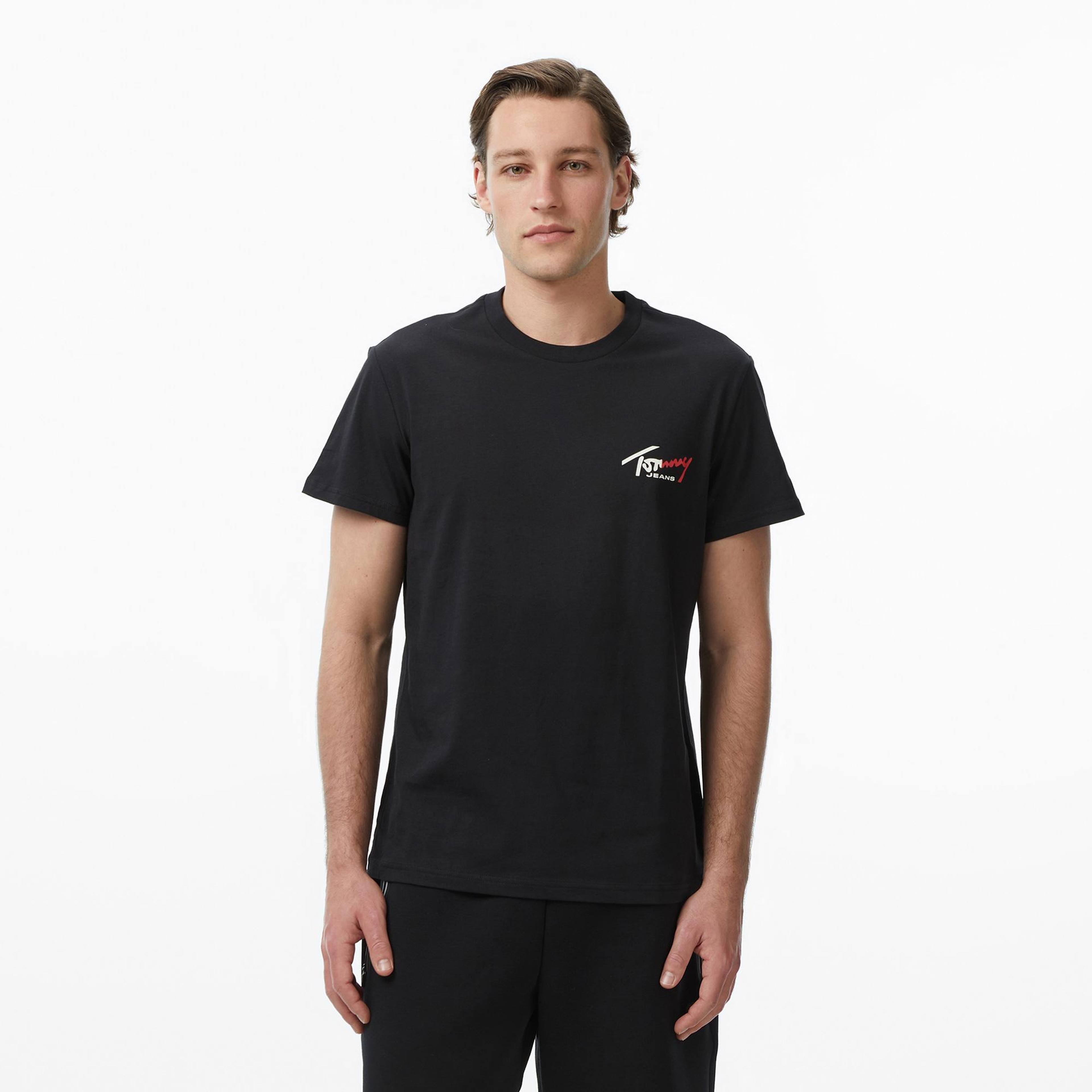 Tommy Hilfiger Signature Erkek Siyah T-Shirt