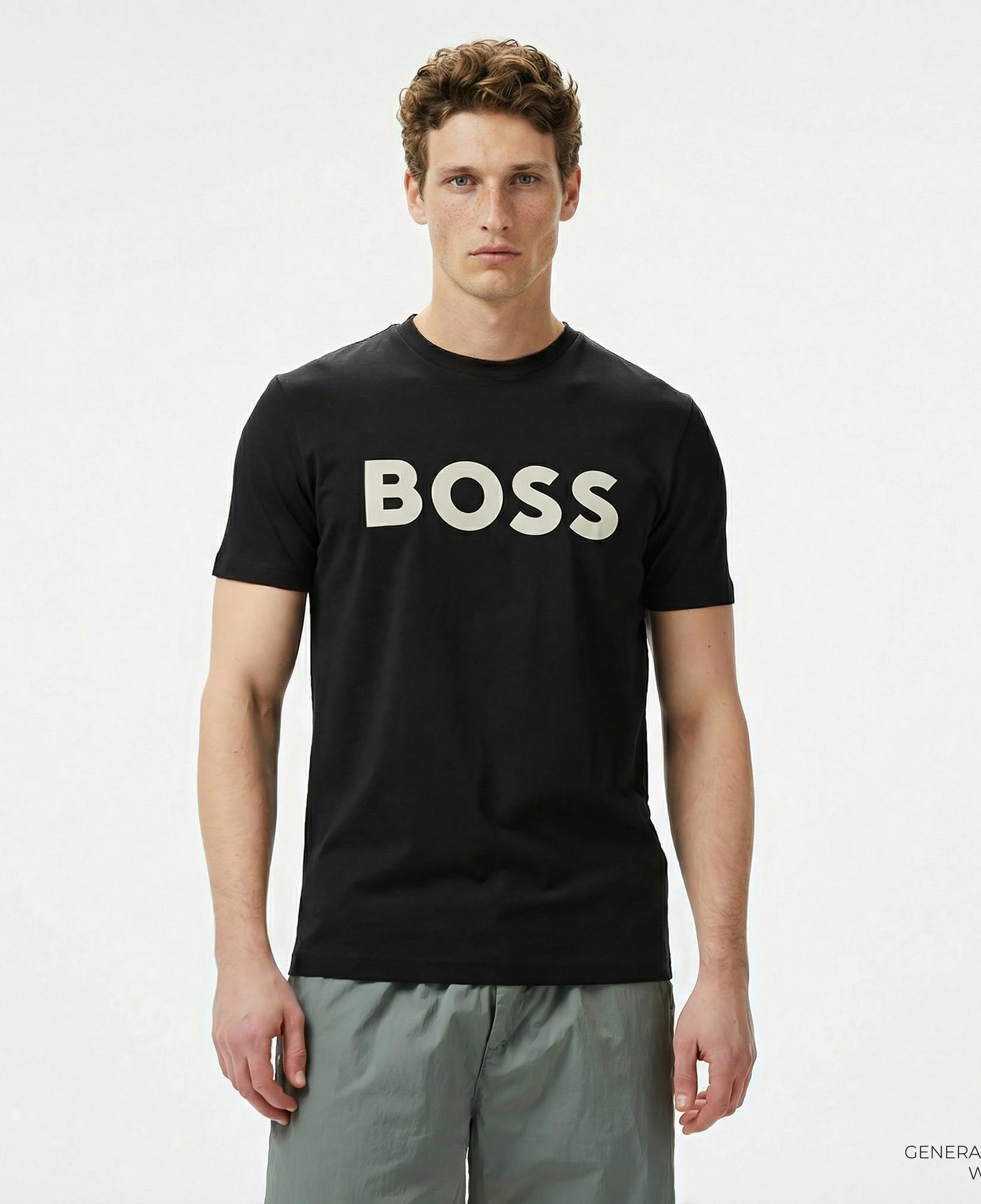 Boss Thinking Erkek Siyah T-Shirt