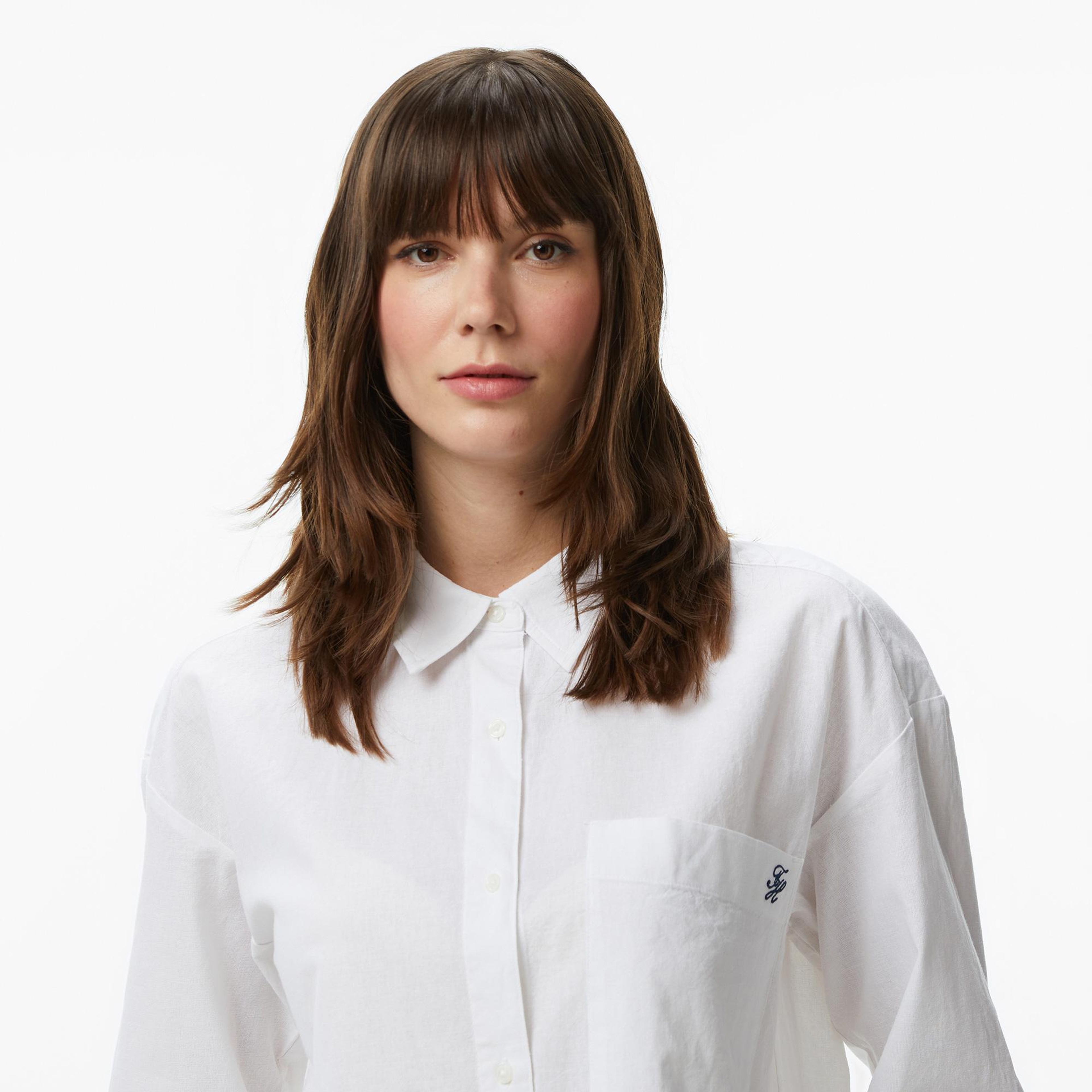 Tommy Hilfiger Cover Up Kadın Beyaz Crop T-Shirt