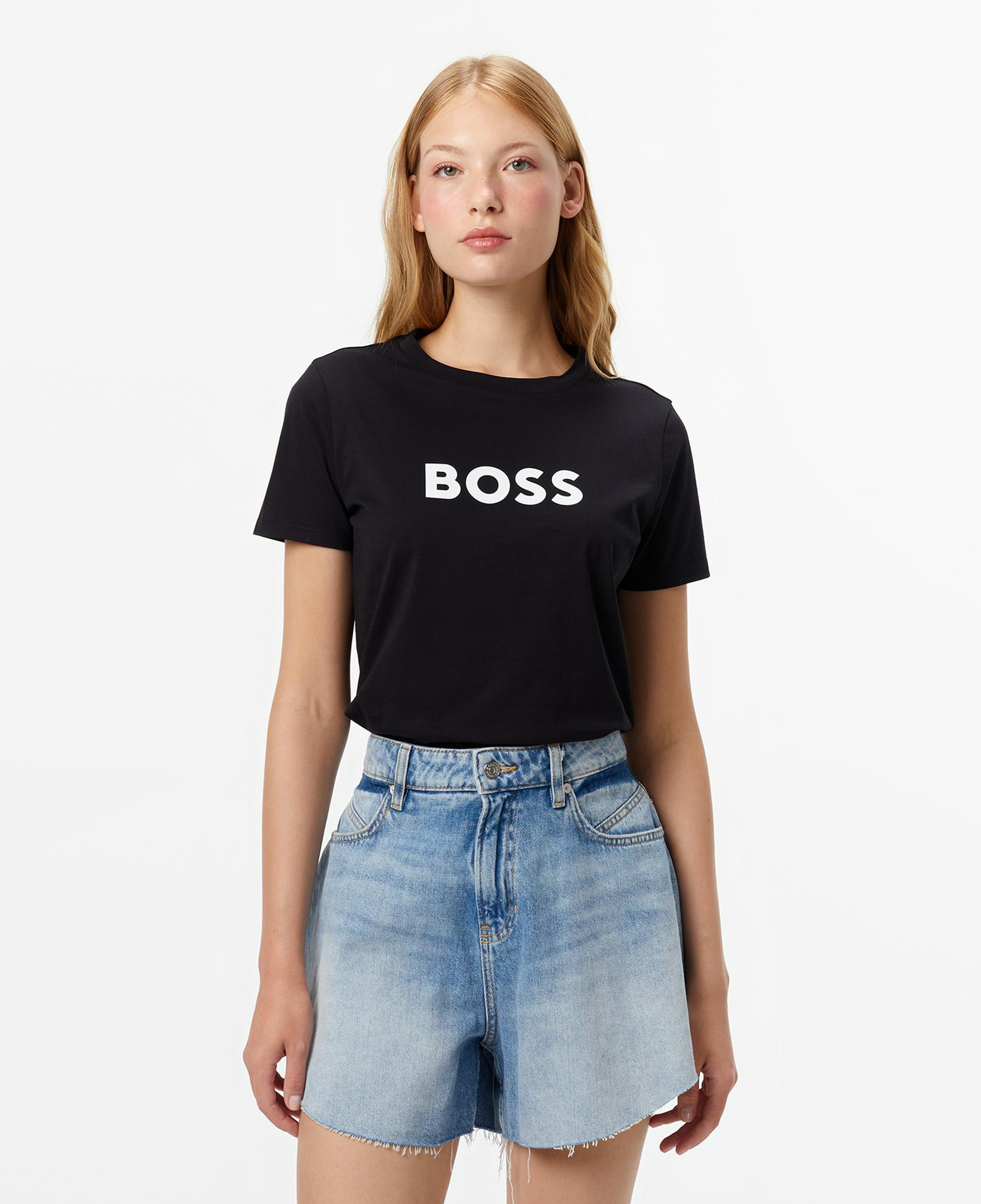 Boss Elogo Kadın Siyah T-Shirt