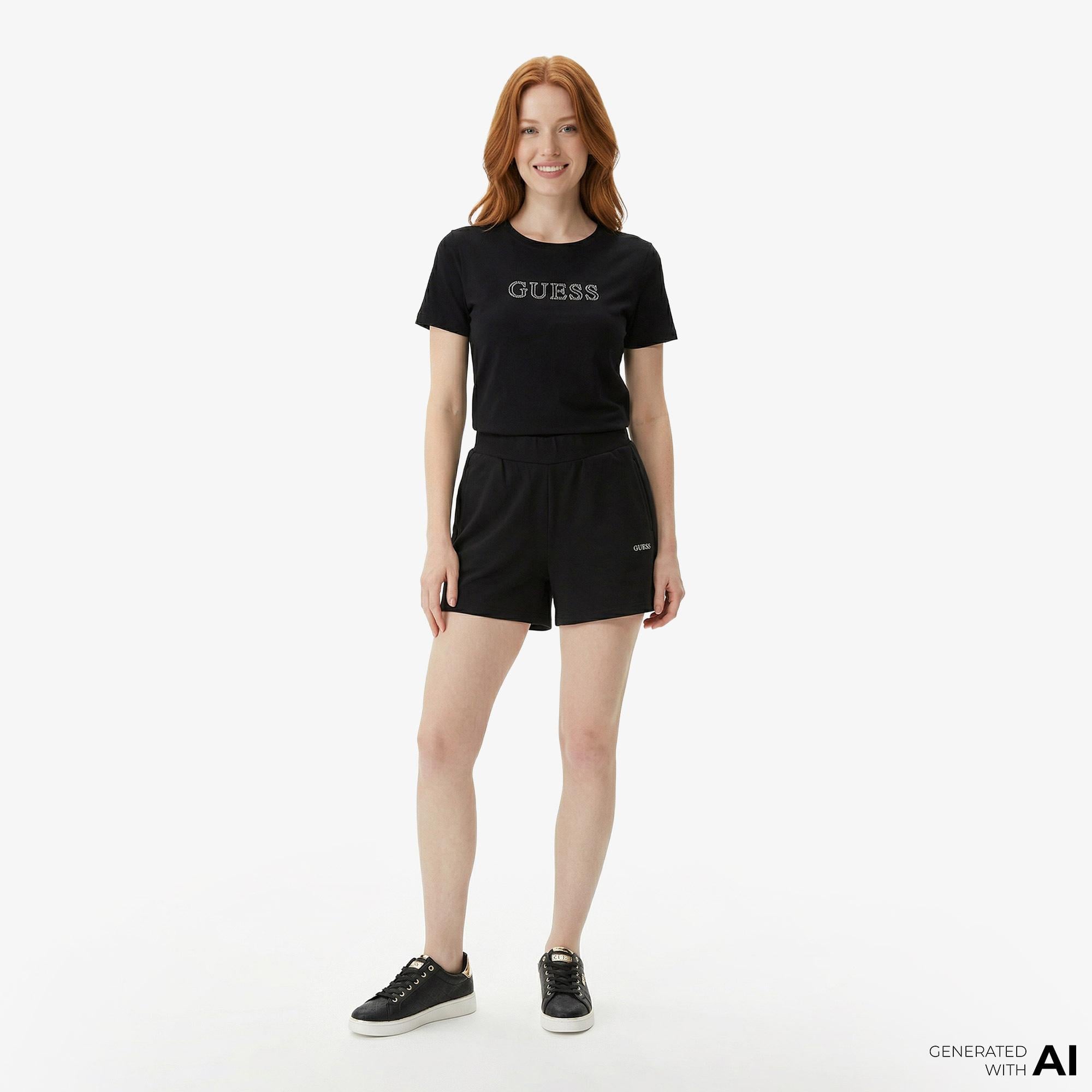 Guess Nat Aktif Scuba Regular Fit Kadın Siyah Şort