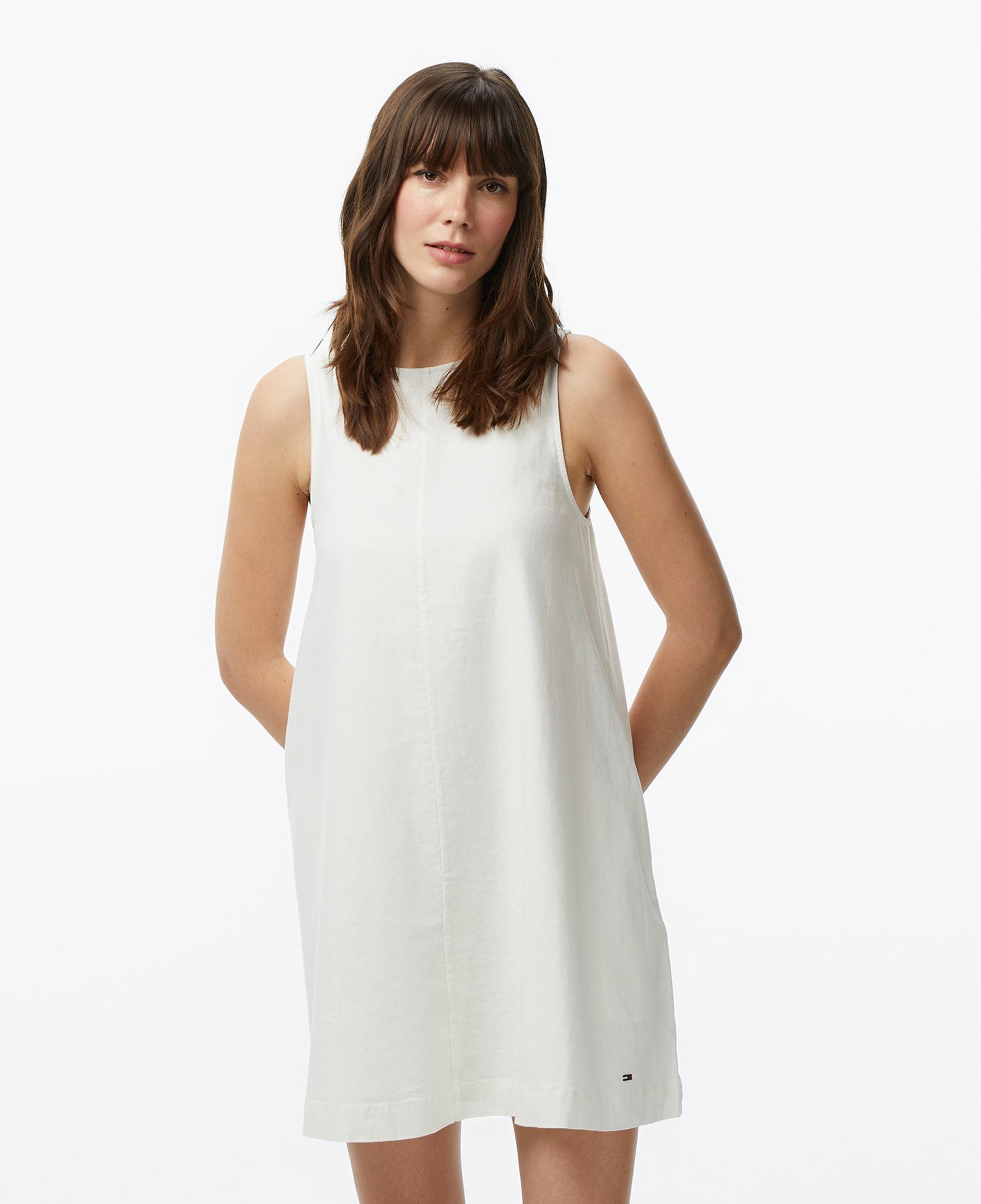 Tommy Hilfiger Linen Kadın Beyaz Elbise