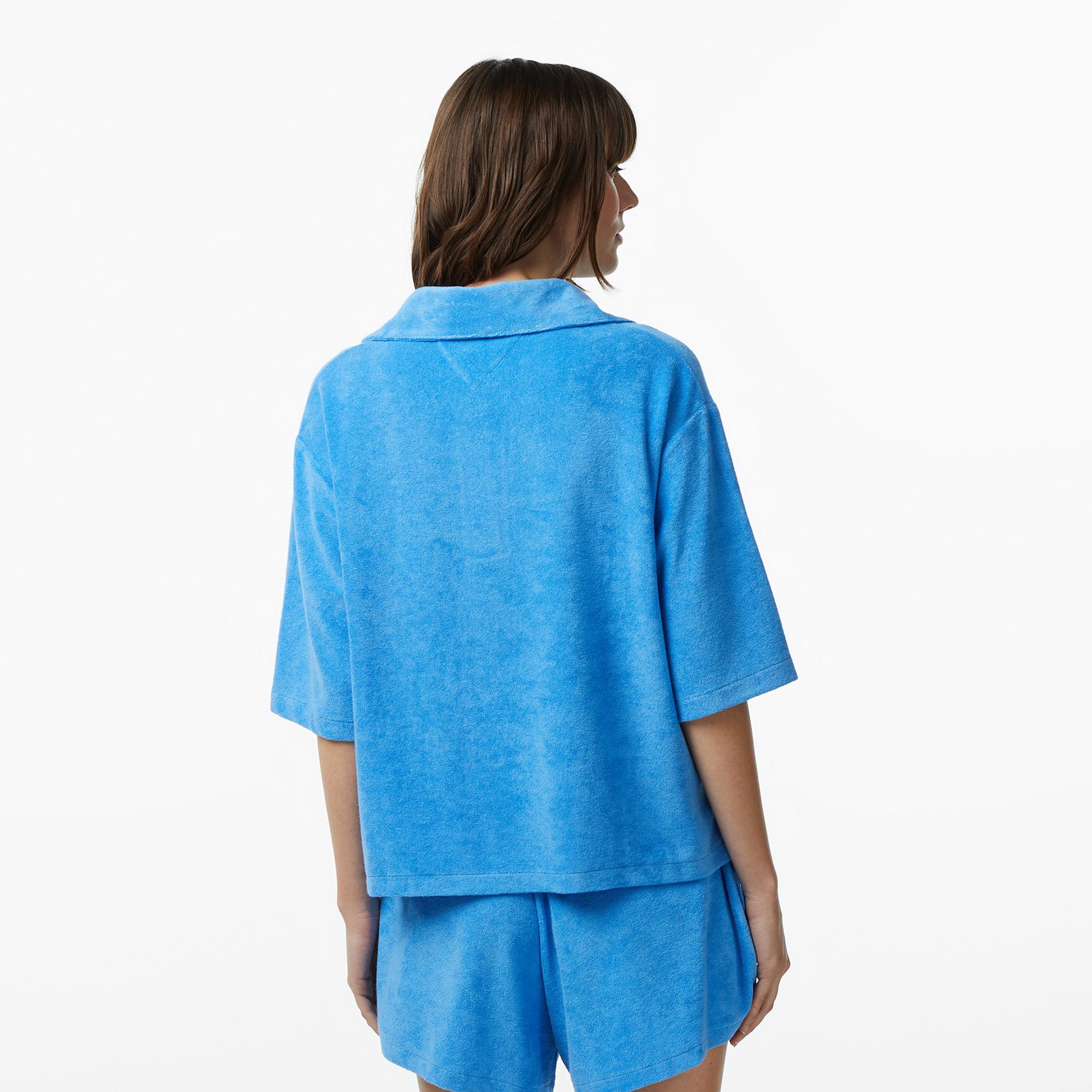 Tommy Hilfiger Cover Up Kadın Mavi Crop T-Shirt
