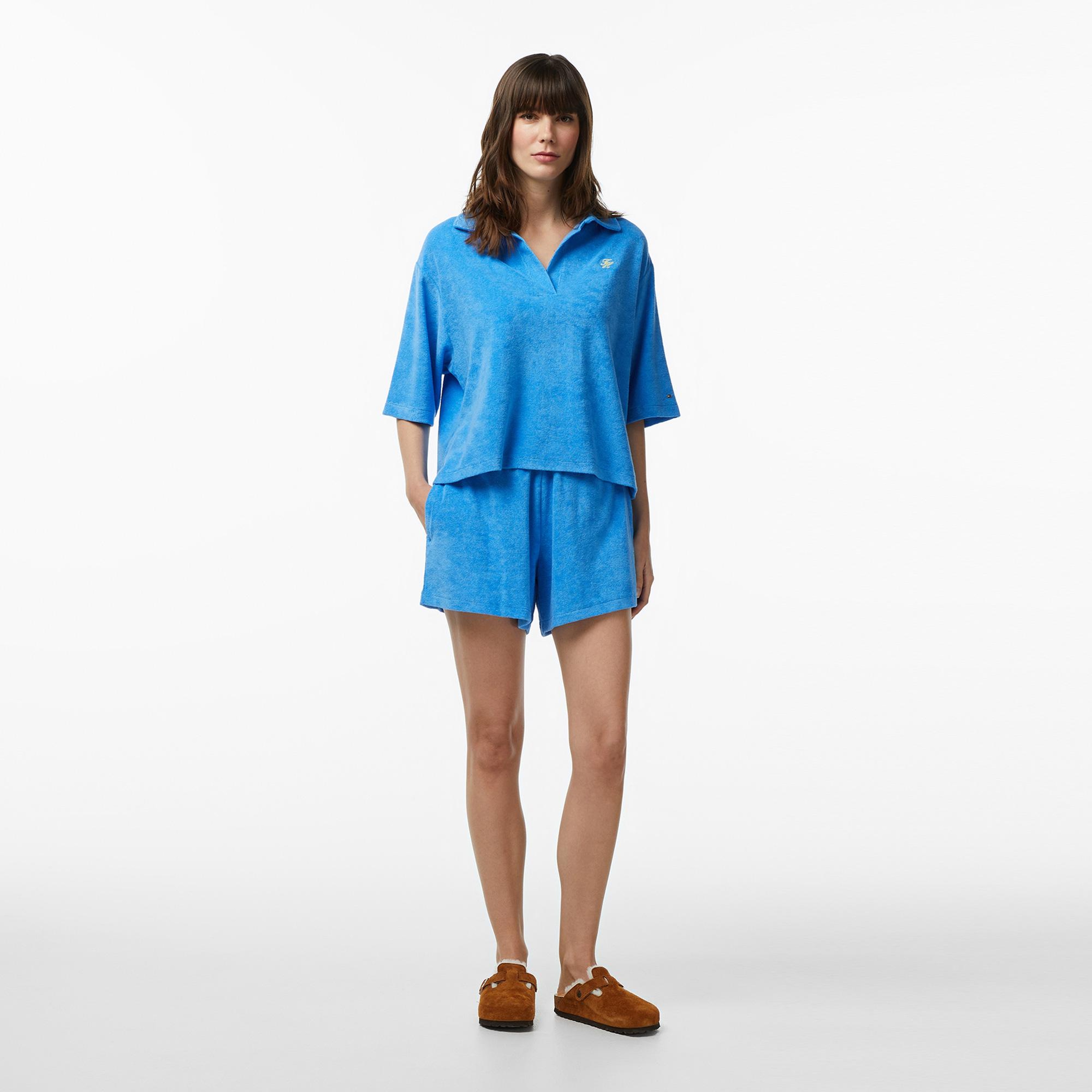 Tommy Hilfiger Cover Up Kadın Mavi Crop T-Shirt