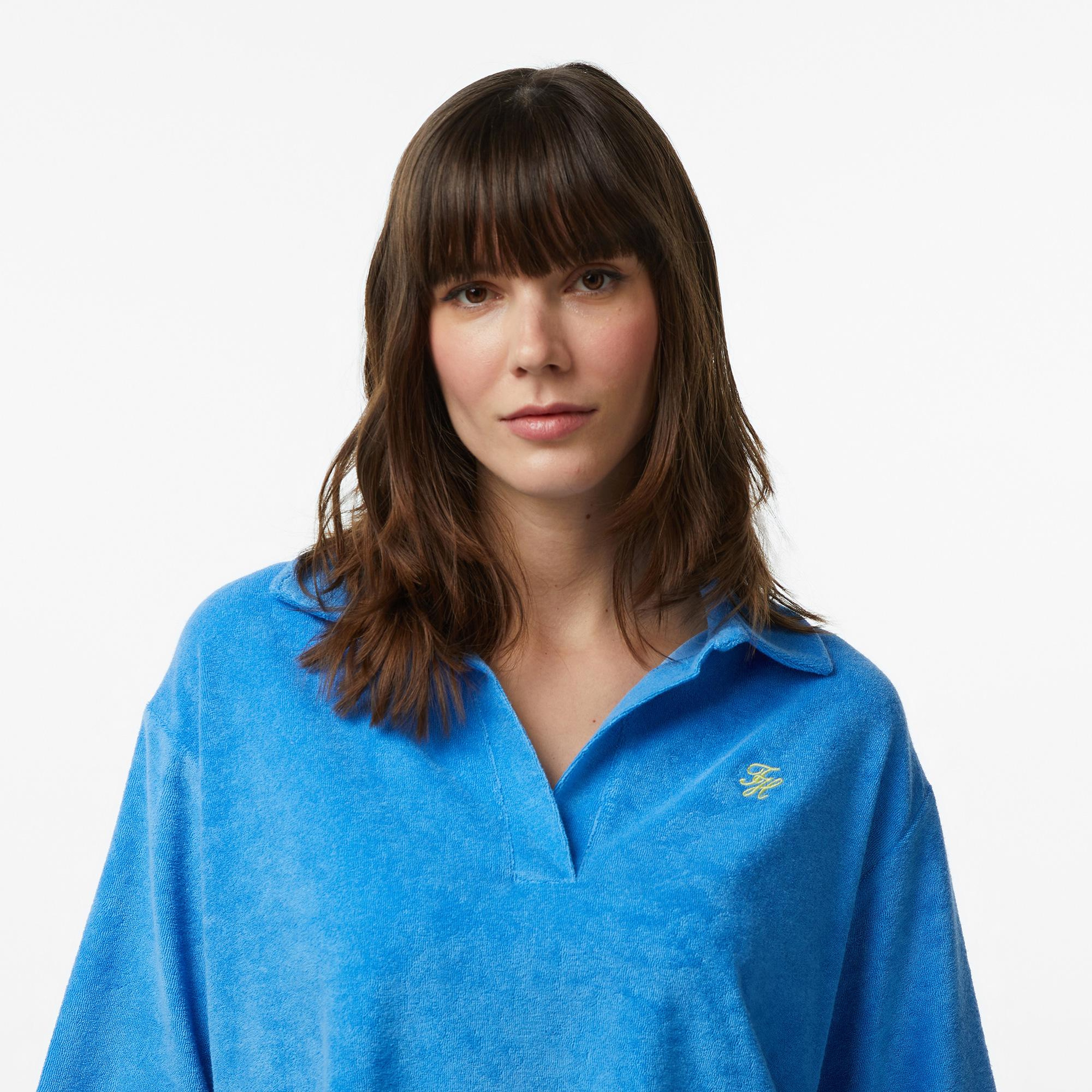 Tommy Hilfiger Cover Up Kadın Mavi Crop T-Shirt