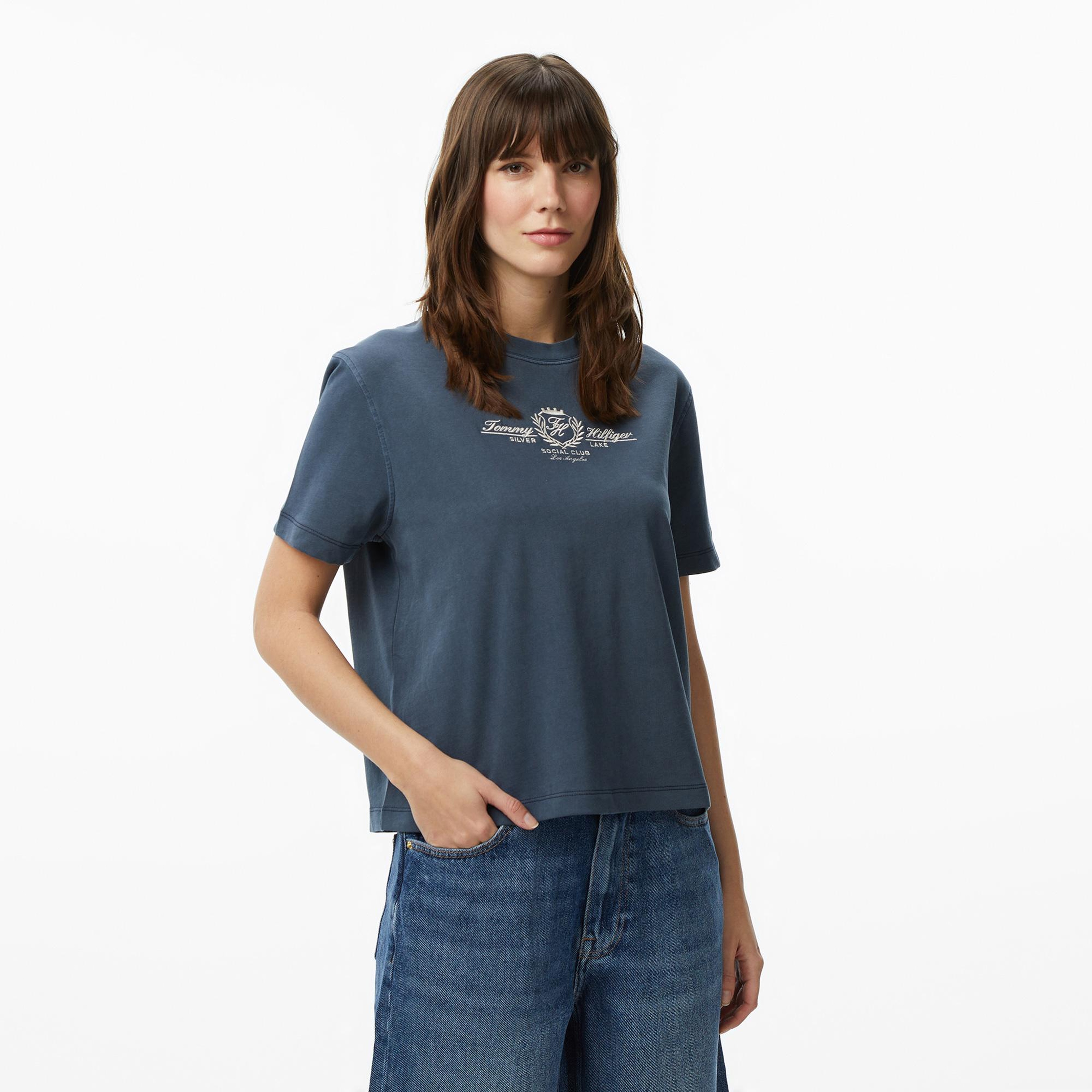 Tommy Hilfiger Varsity Crest Kadın Lacivert T-Shirt
