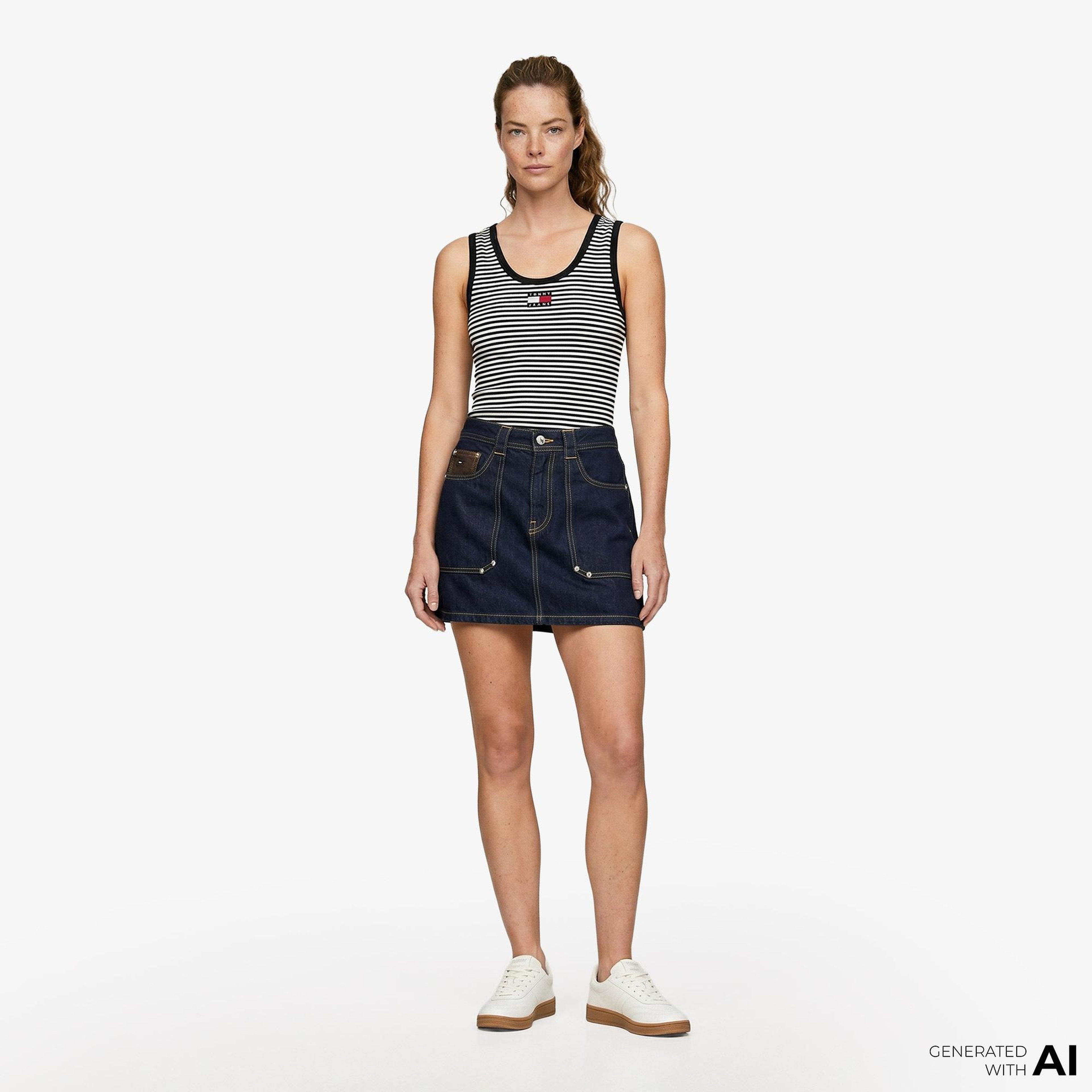 Tommy Hilfiger Denim Essentials Kadın Siyah T-Shirt