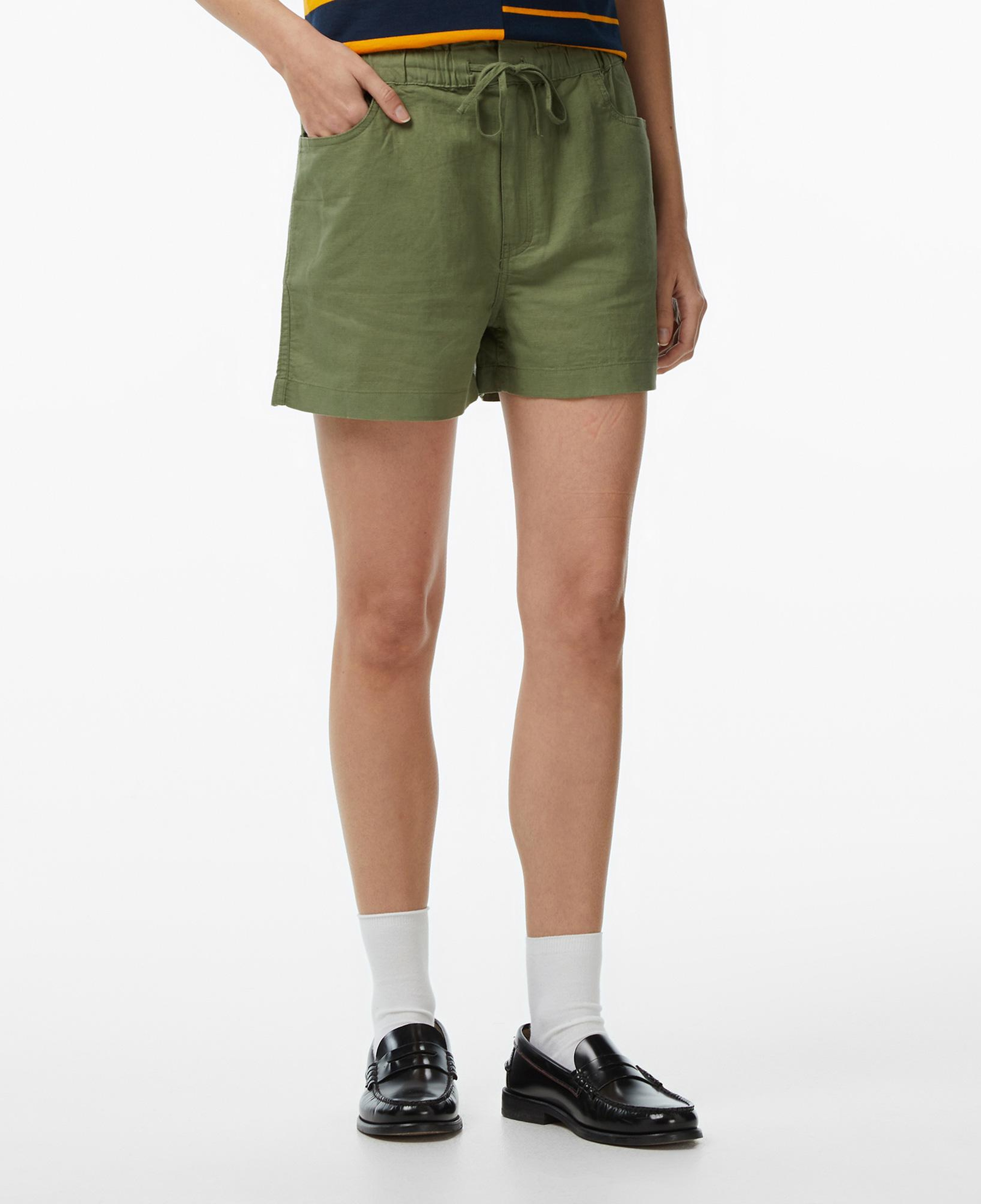 Tommy Hilfiger Linen Kadın Yeşil Şort