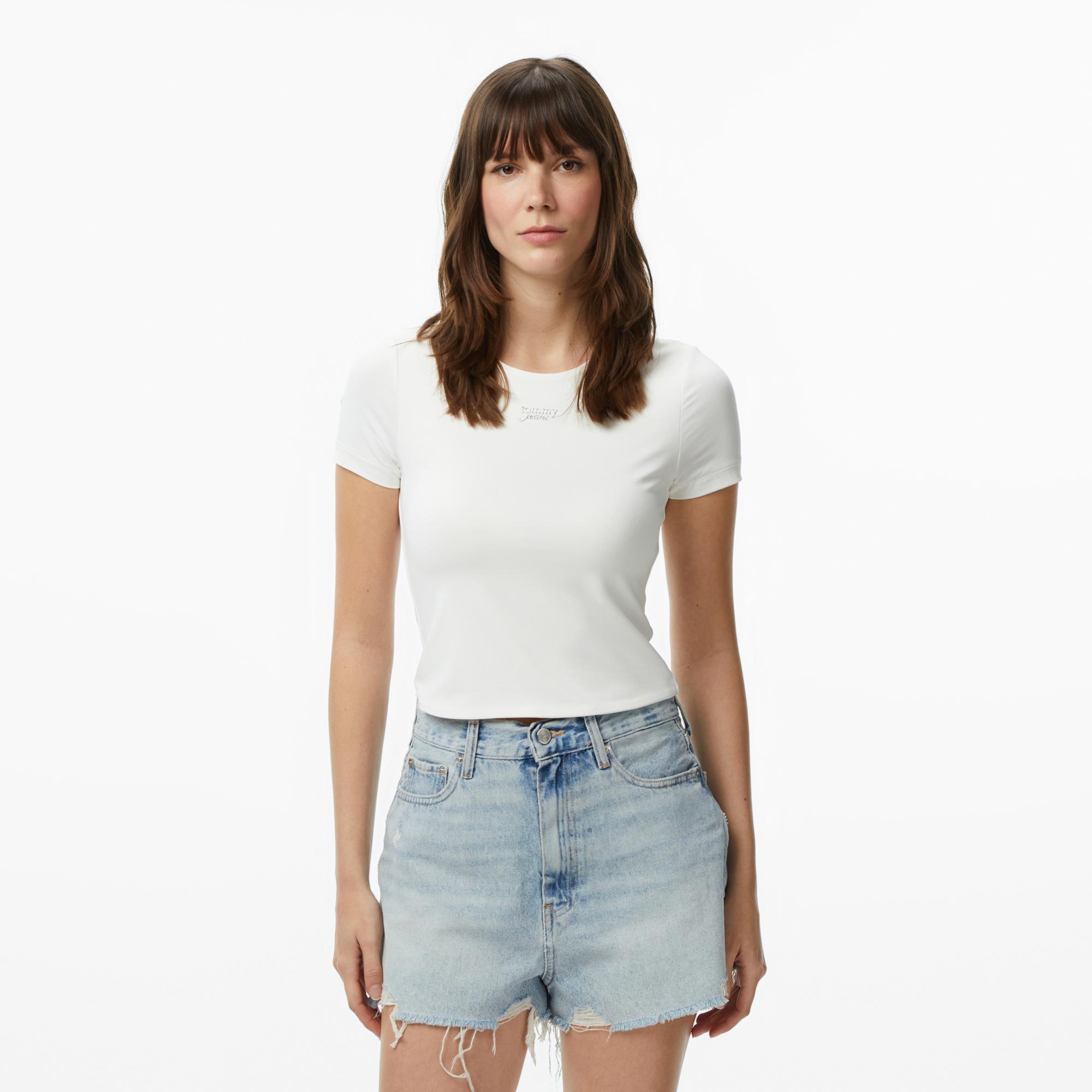 Tommy Hilfiger Body Essentials Kadın Beyaz T-Shirt