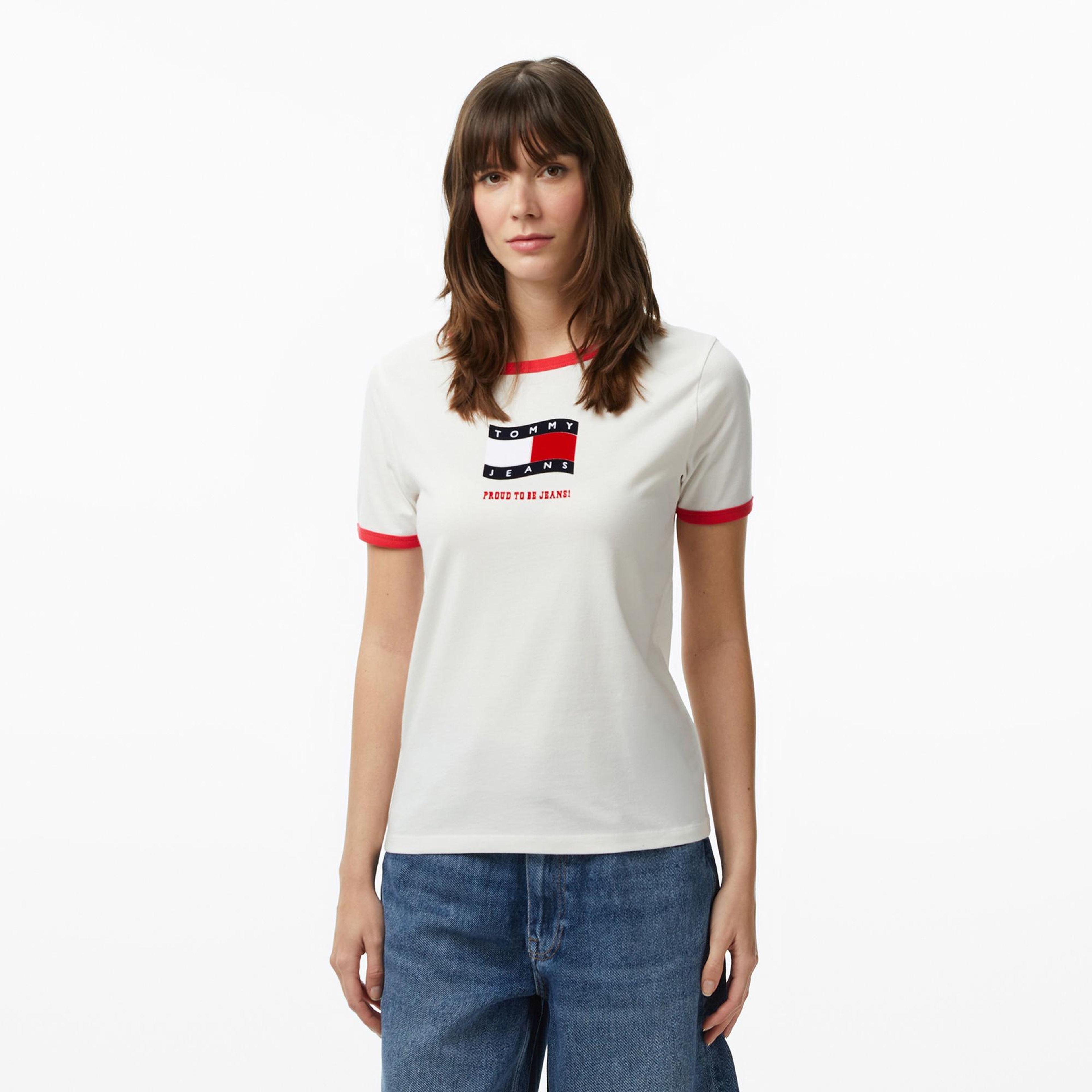 Tommy Hilfiger Novelty Kadın Beyaz T-Shirt