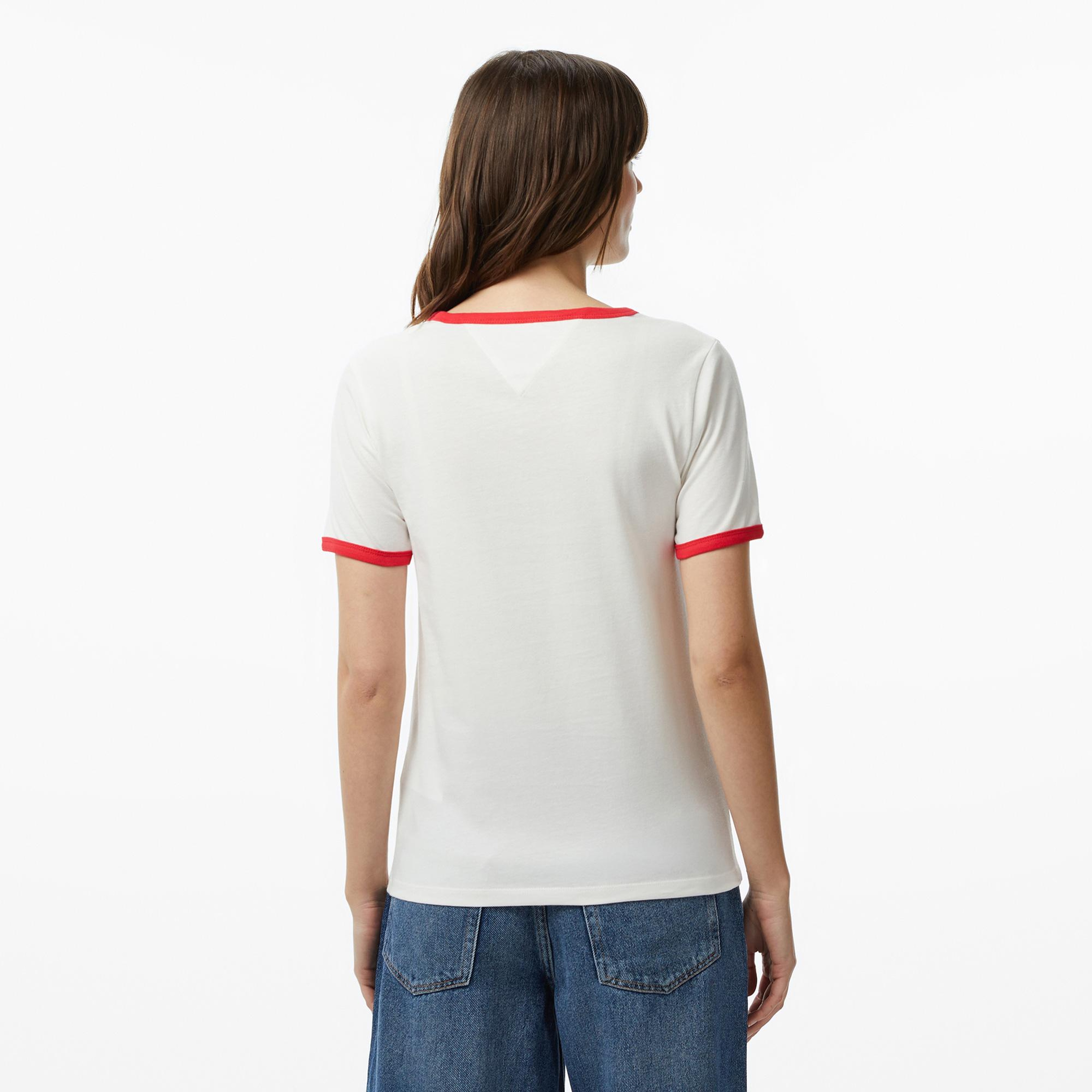 Tommy Hilfiger Novelty Kadın Beyaz T-Shirt
