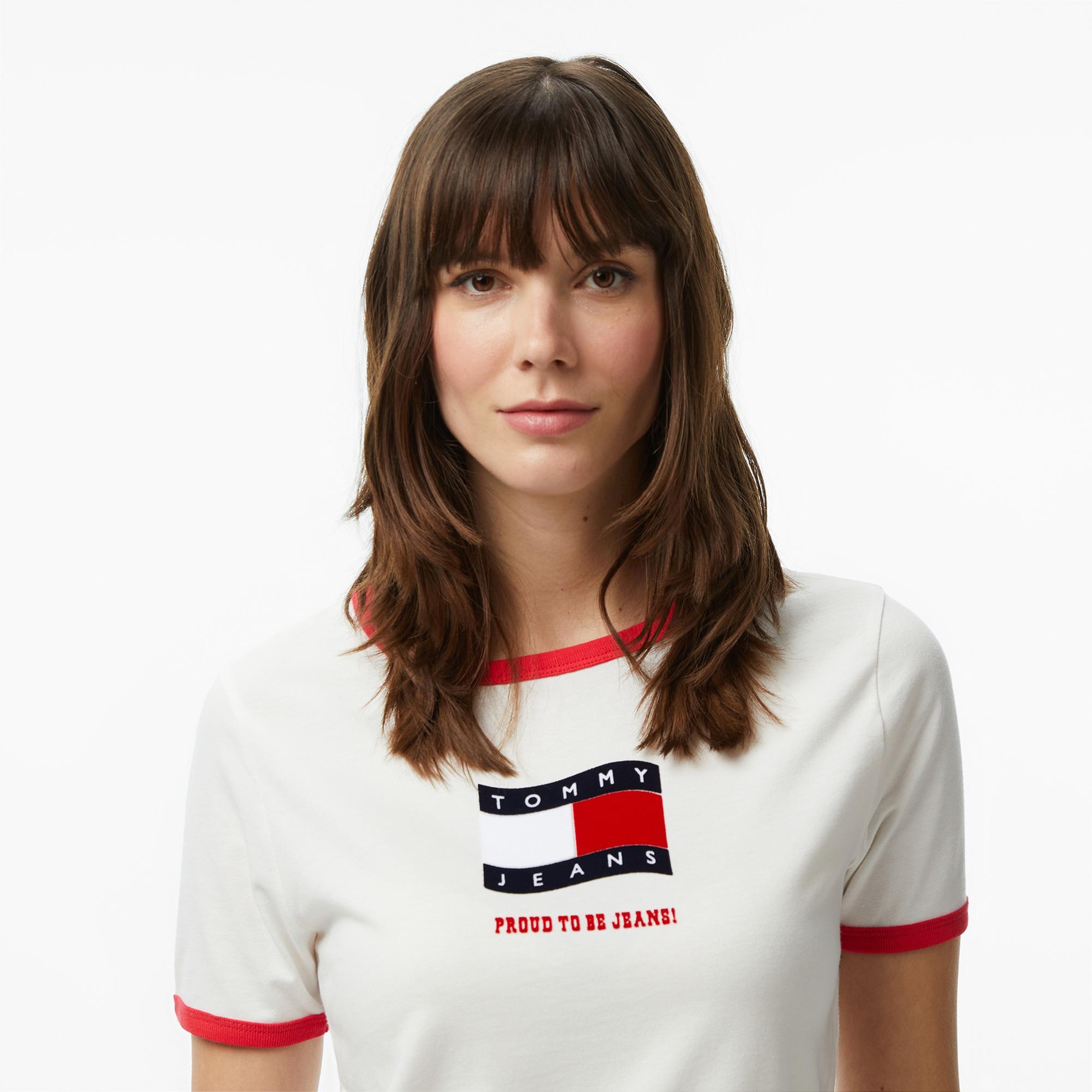Tommy Hilfiger Novelty Kadın Beyaz T-Shirt