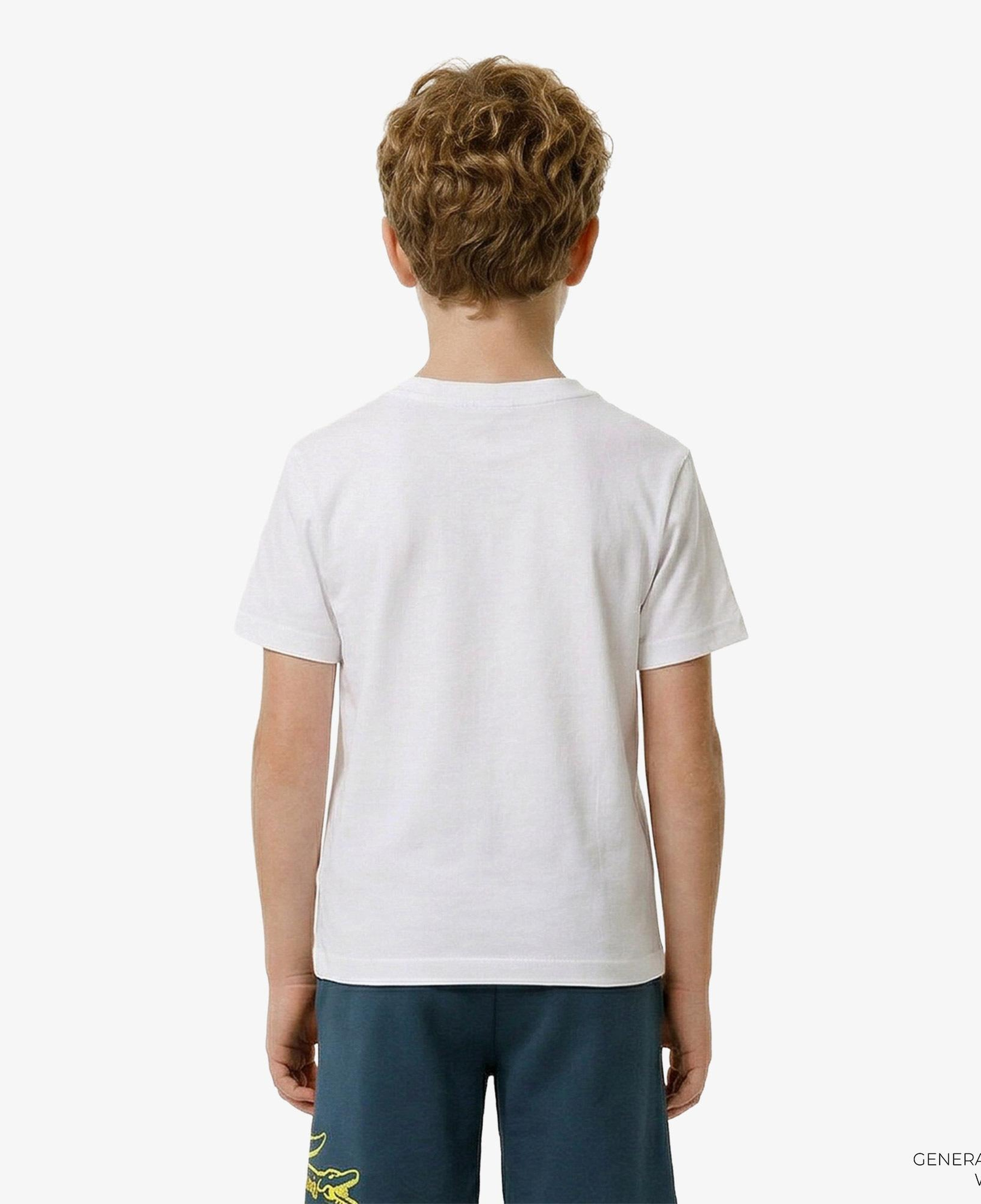 Lacoste Çocuk Bisiklet Yaka Baskılı Beyaz T-Shirt
