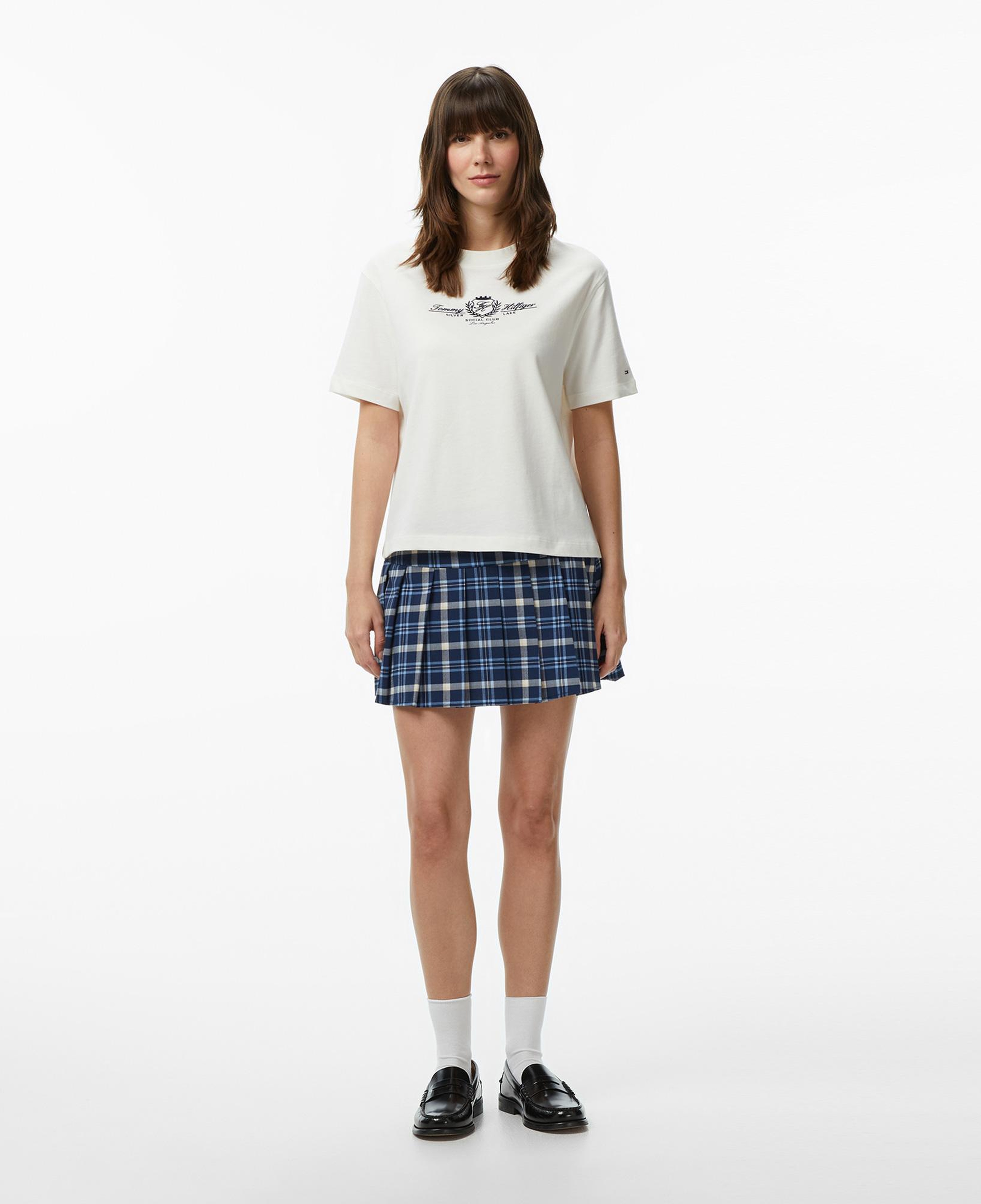 Tommy Hilfiger Varsity Crest Kadın Beyaz T-Shirt