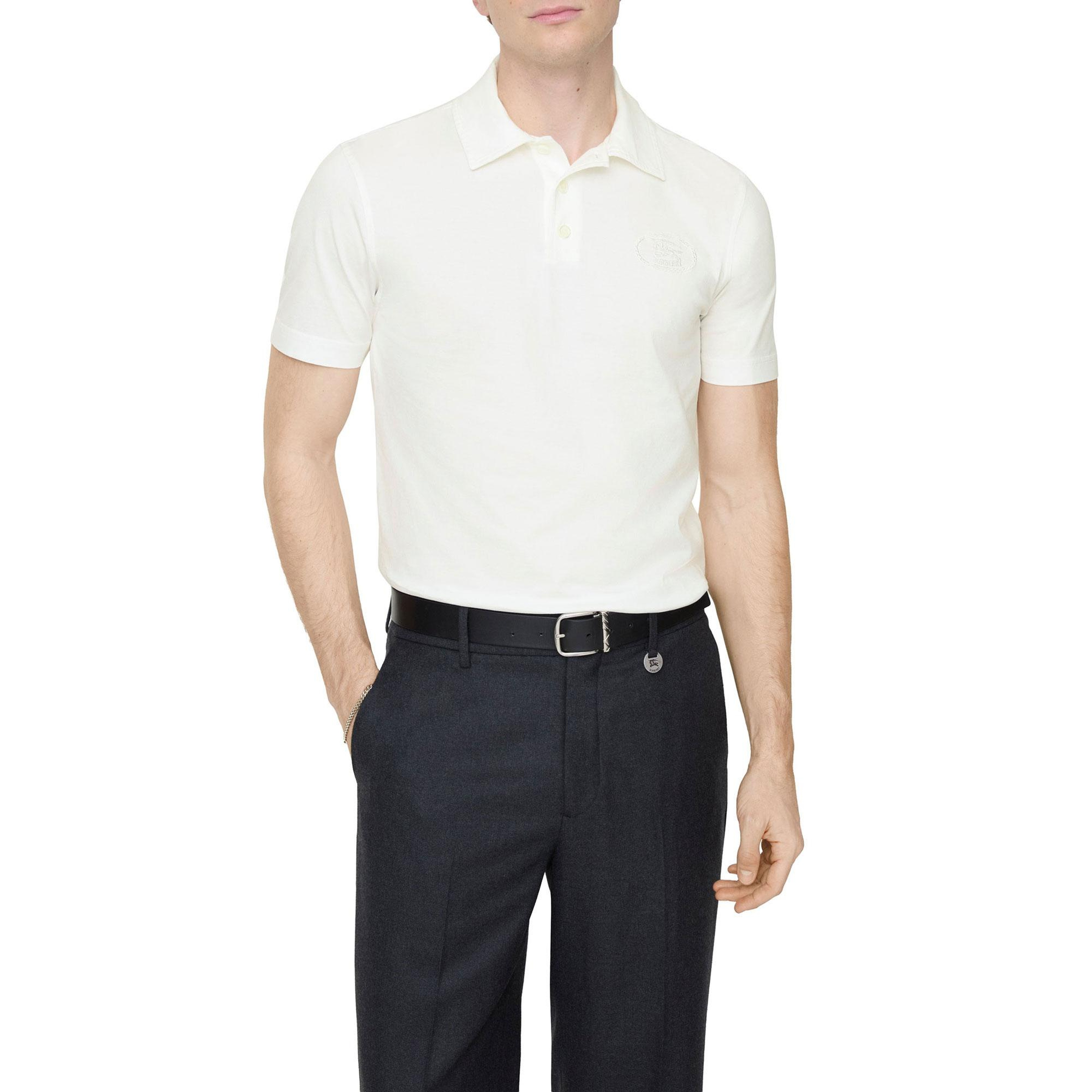 Burberry Erkek Beyaz Polo