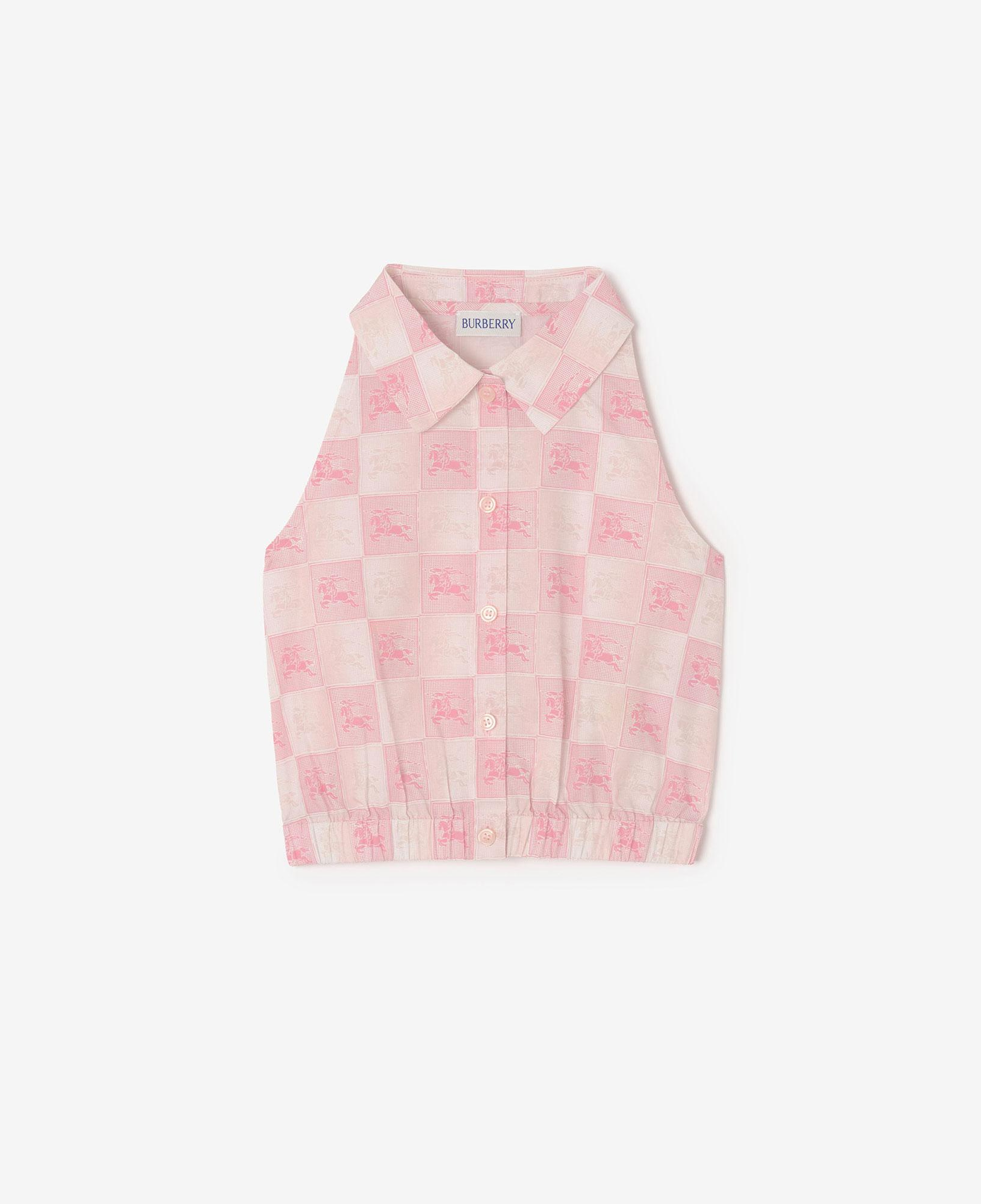 Burberry Ekd Checkerboard Cotton Çocuk Pembe Gömlek