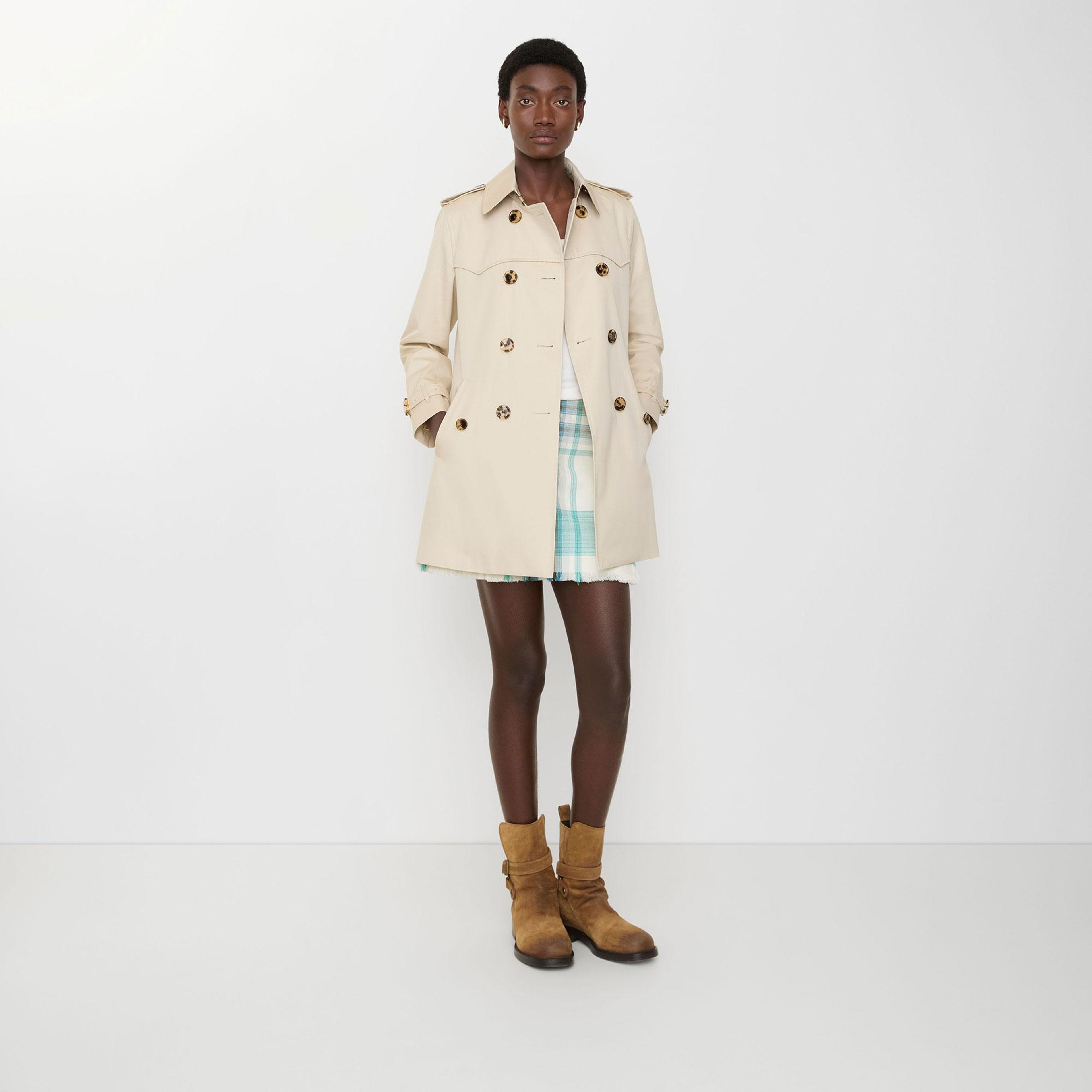 Burberry Short Summerside Gabardine Kadın Krem Trençkot