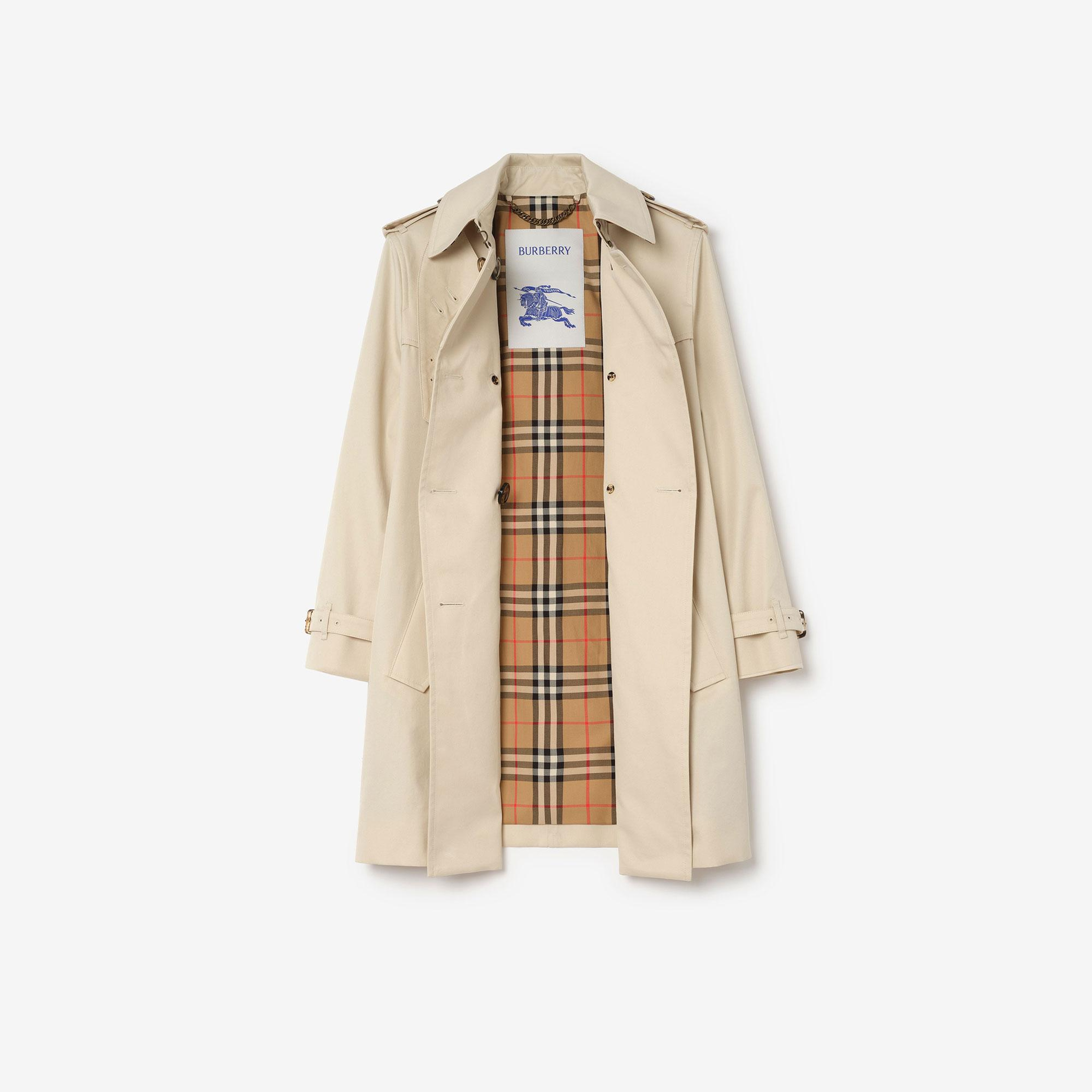 Burberry Short Summerside Gabardine Kadın Krem Trençkot