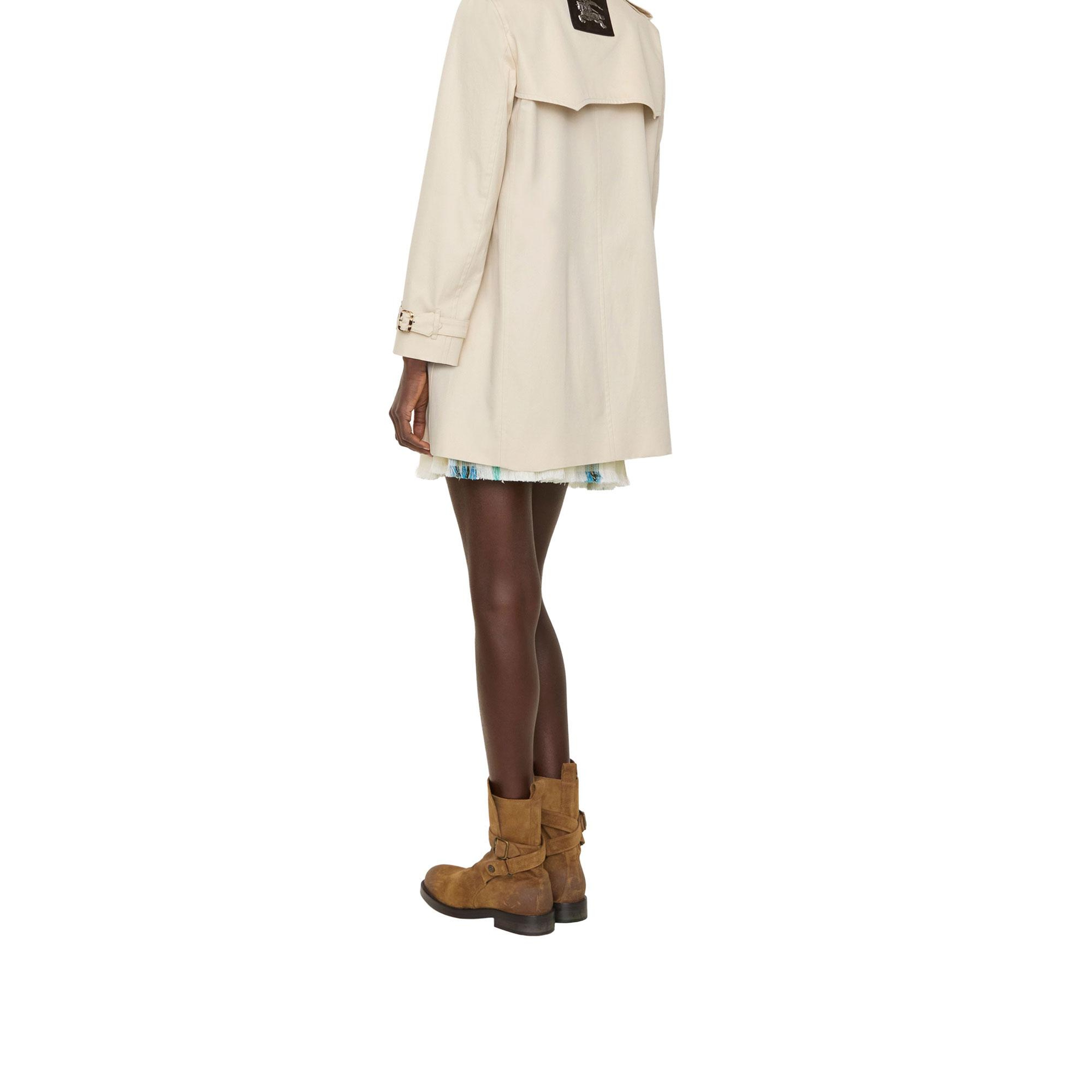 Burberry Short Summerside Gabardine Kadın Krem Trençkot