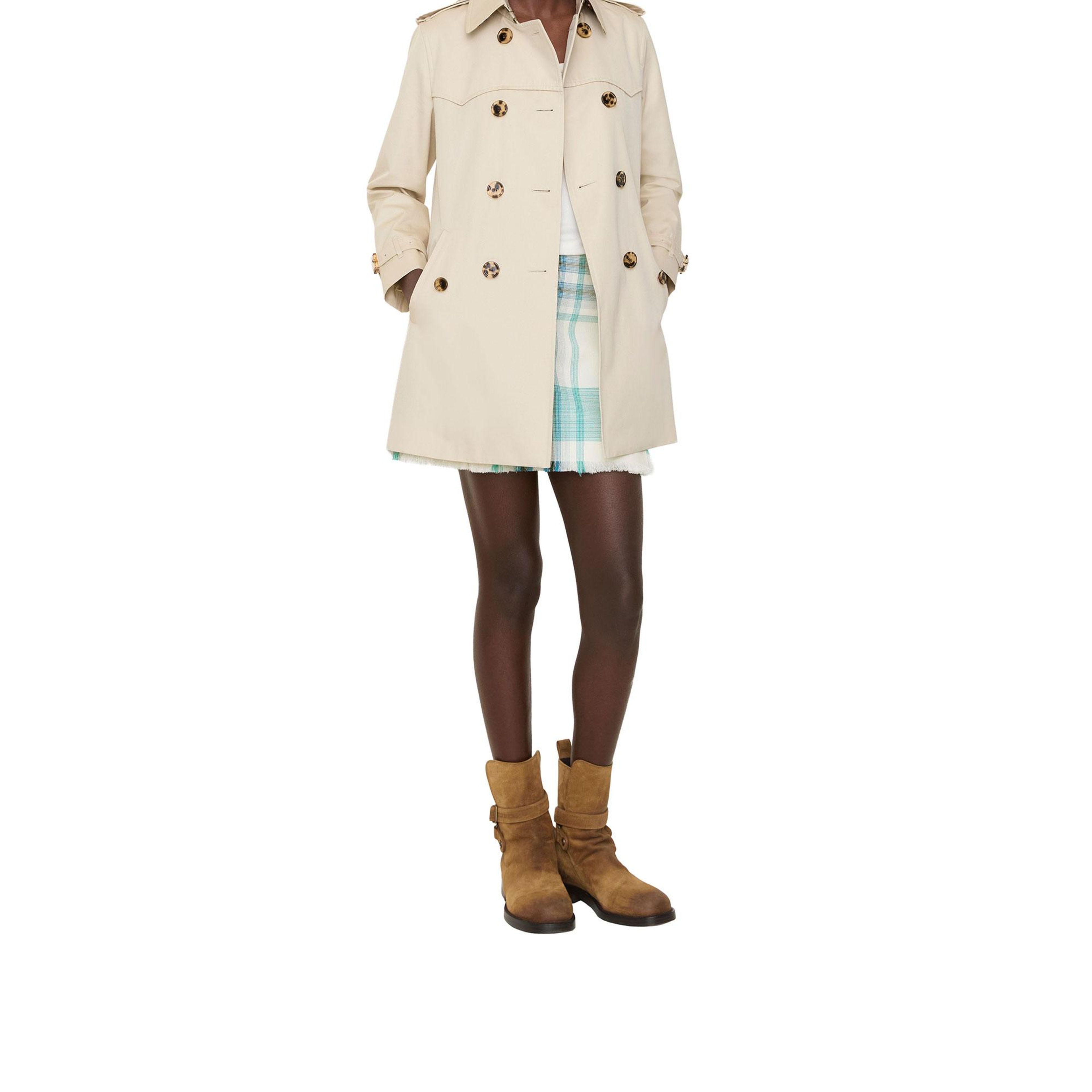 Burberry Short Summerside Gabardine Kadın Krem Trençkot